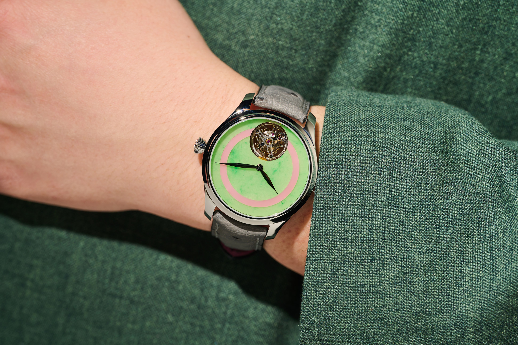 Wristshot of jade dial