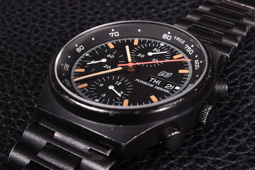 Black Porsche designs watch