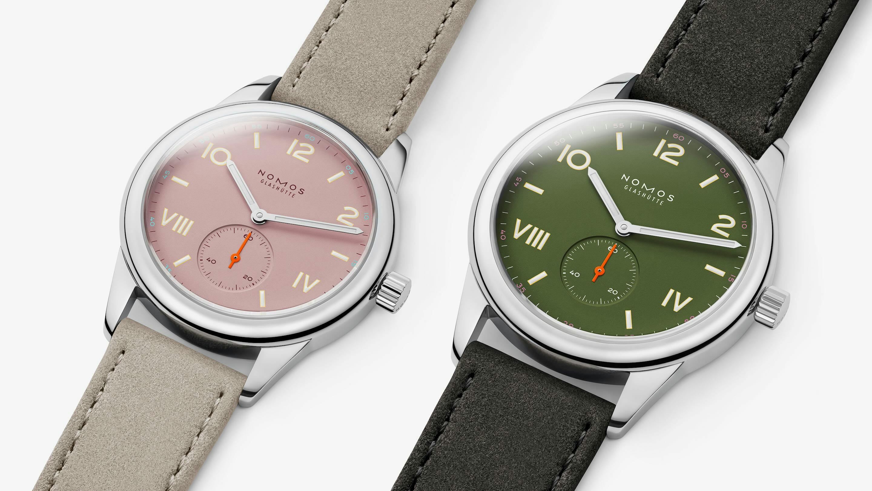 Nomos Club Campus Introduces New Subtle Dial Colors: Full Rose and All Olive