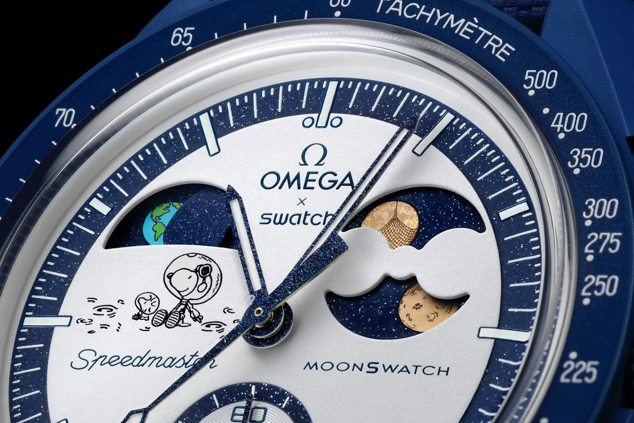 Earthphase Snoopy Dial Closeup