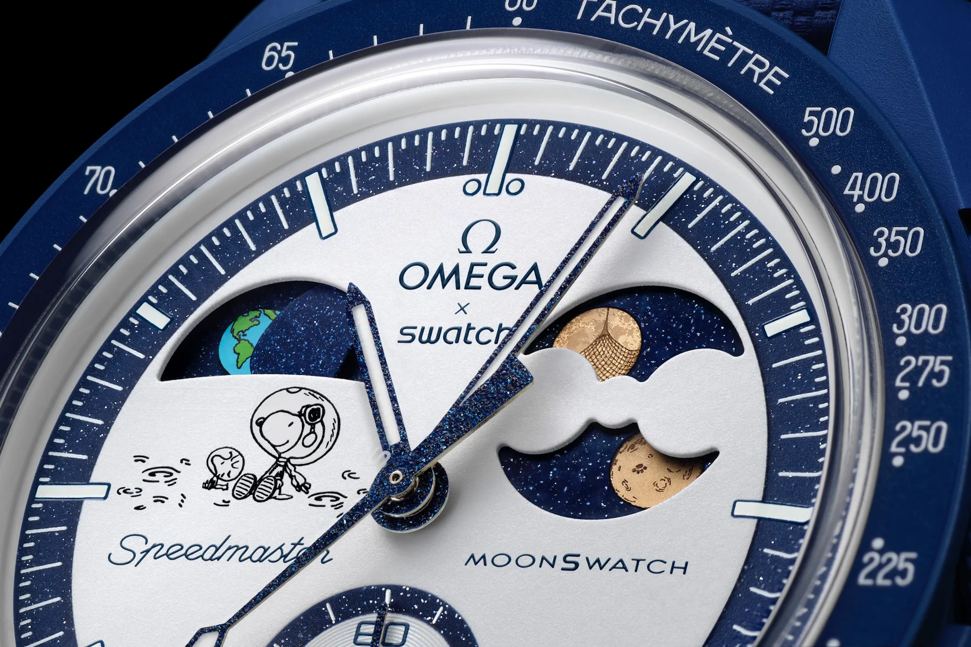 Earthphase Snoopy Dial Closeup