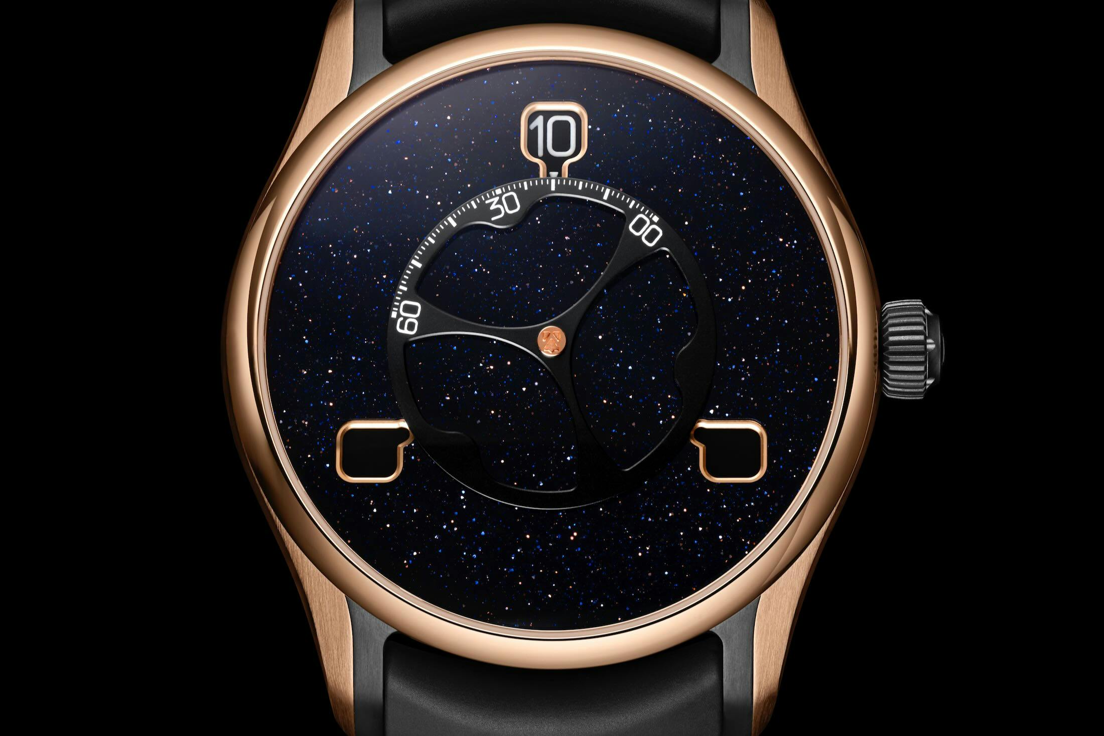 Moser Pioneer Flying Hours Dial Closeup