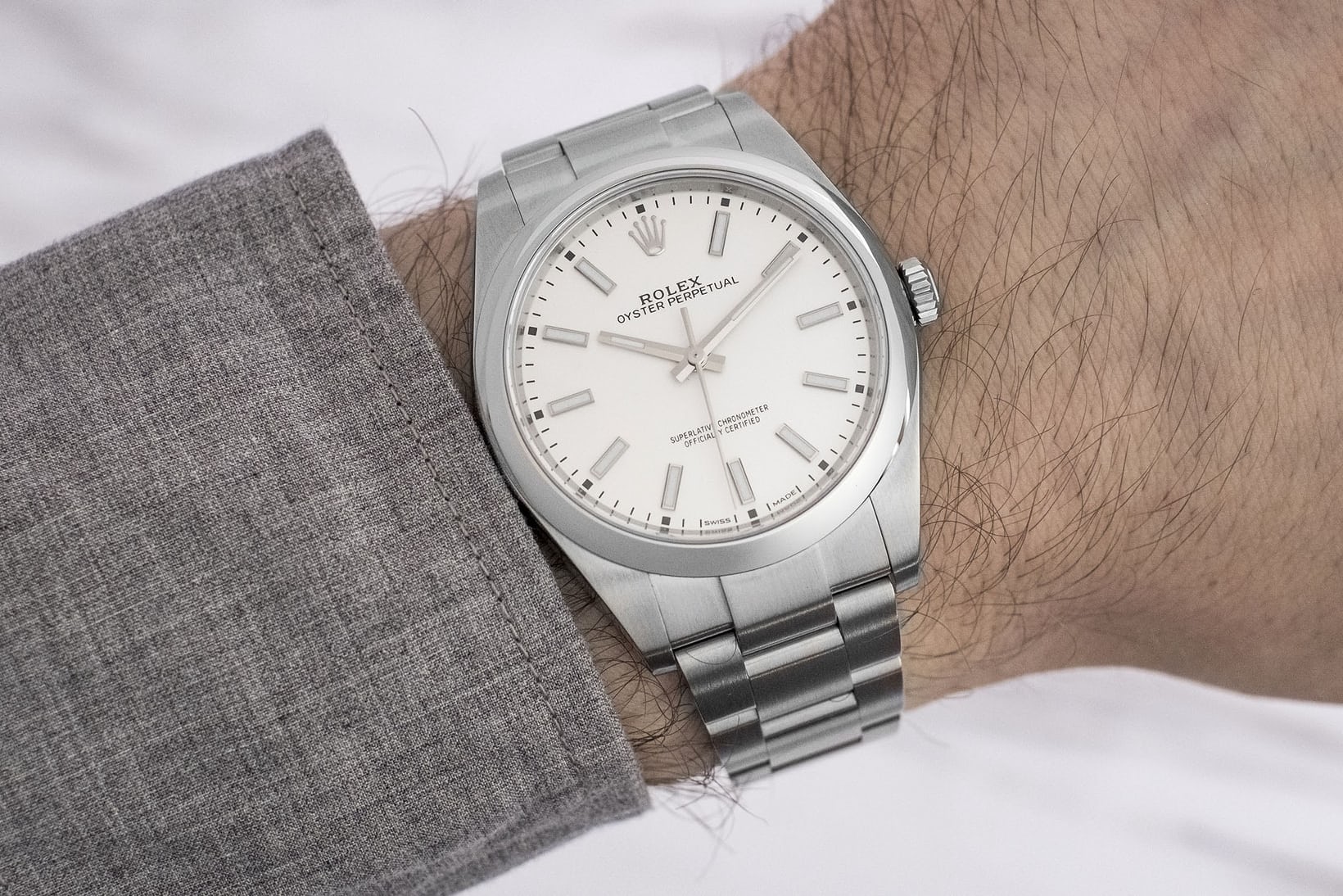 Rolex 114300 best sale white dial