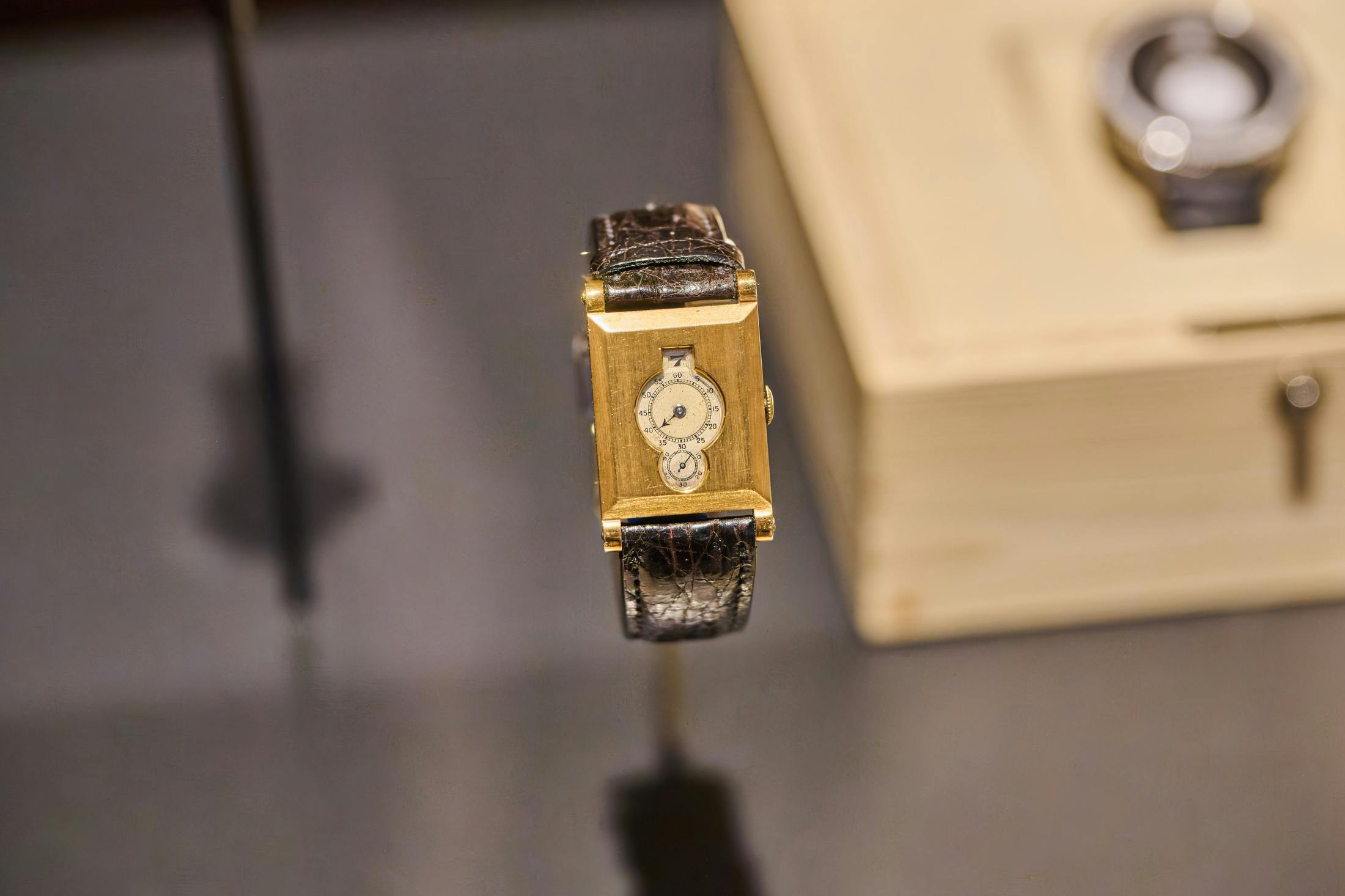 <p>A jump hour wristwatch, likely by Niton but branded for C.H. Meylan's company after his death.</p>