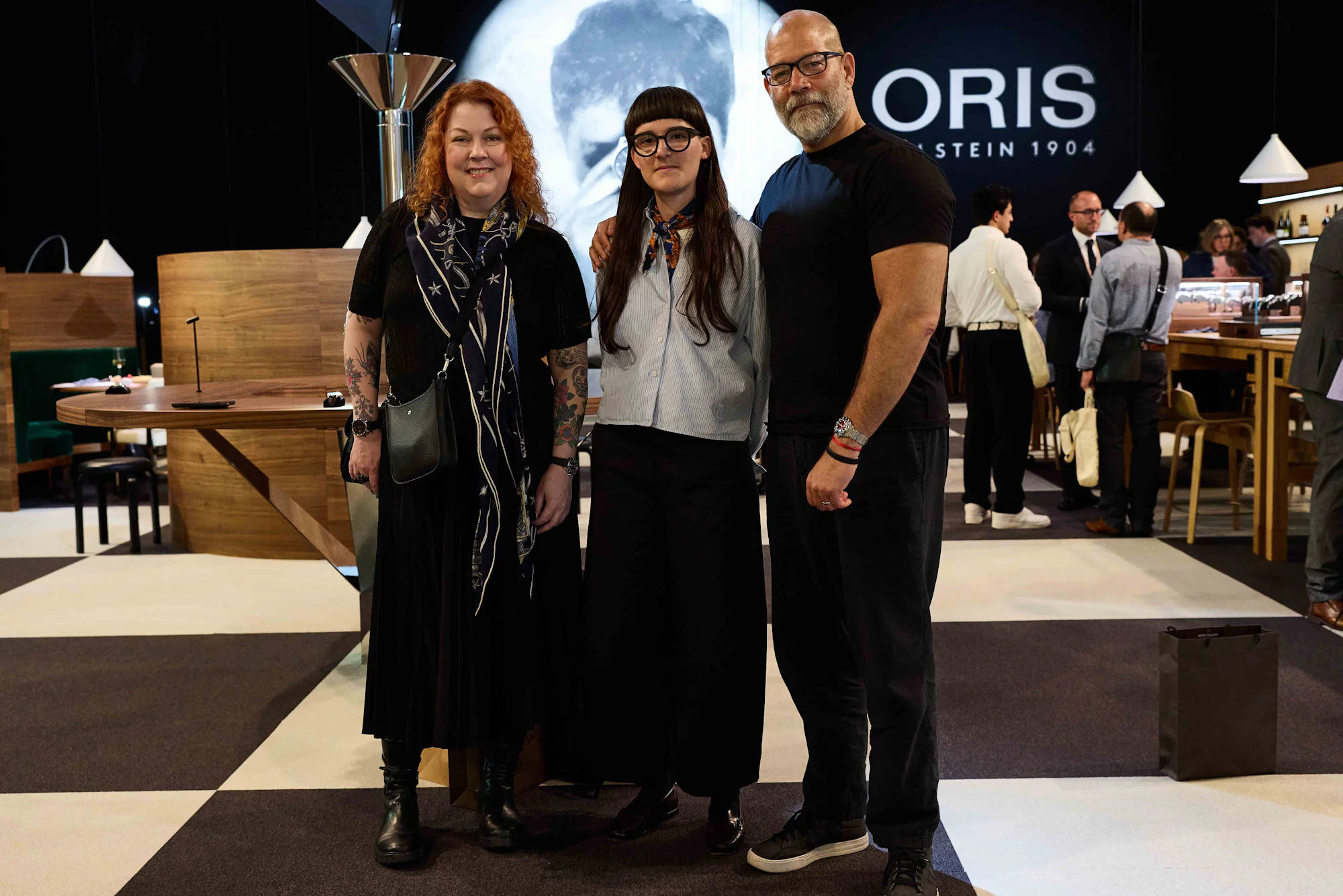 RedBar CEO Kathleen McGivney, Oris Designer Lena Dina Verena Huwiler, and RedBar Founder Adam Craniotes