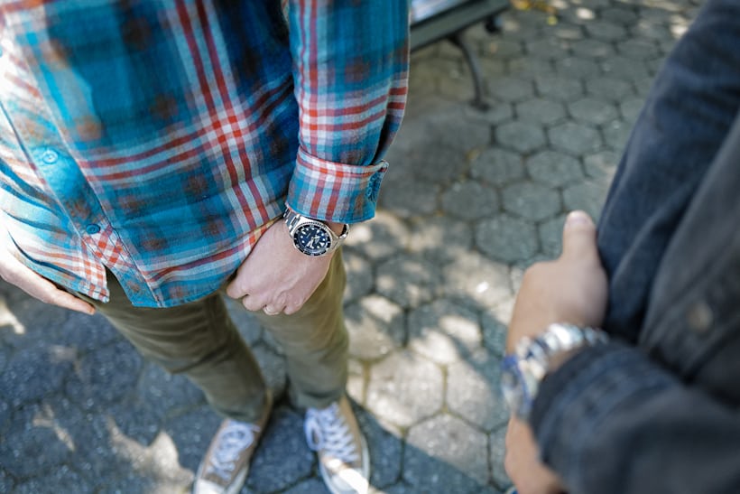 Seiko 5 Sports SRPD87 on wrist in conversation with the author