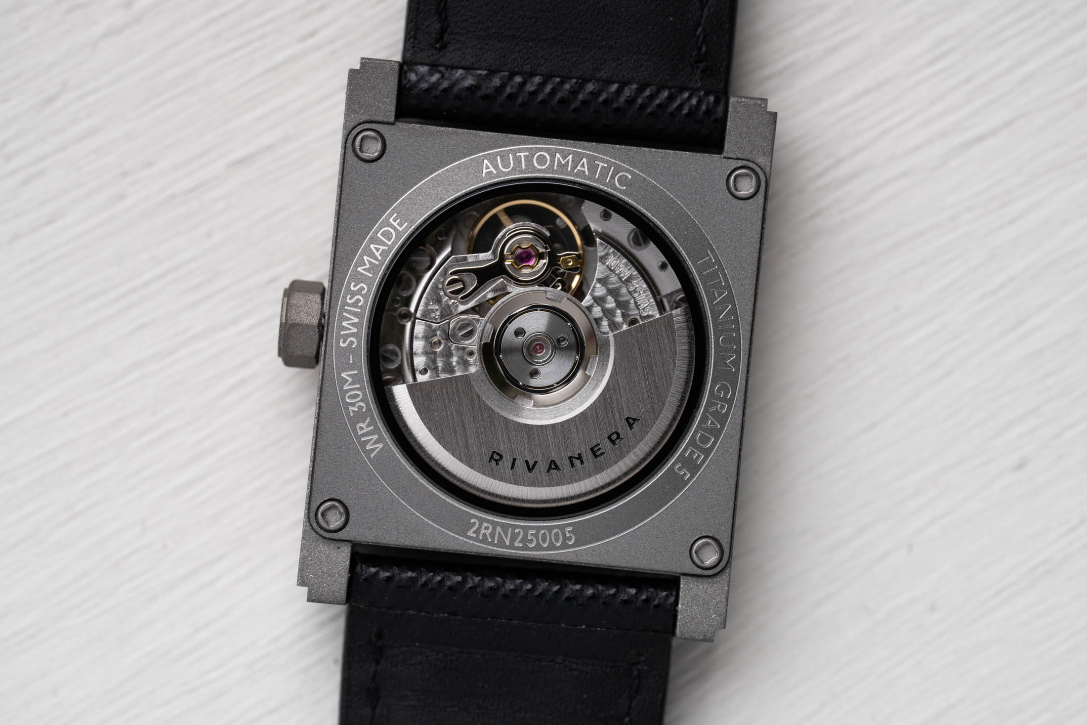 Rivanera Piccolo Sellita Movement Caseback Shot