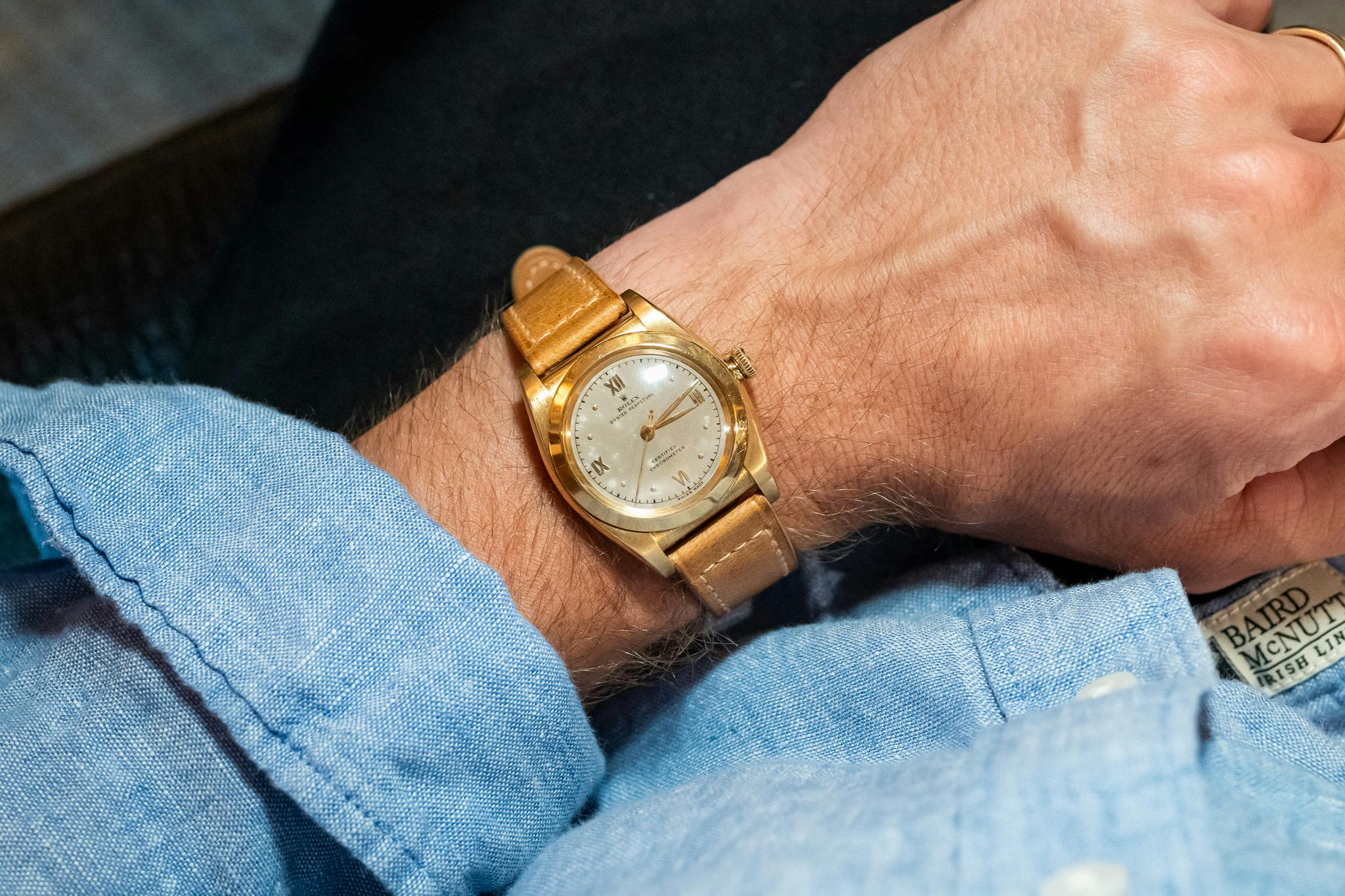 rolex bubbleback 32mm wrist shot