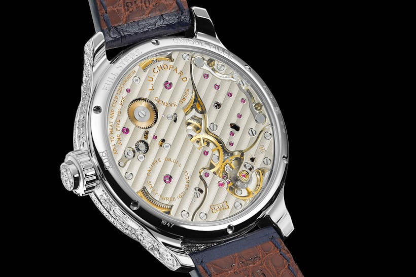 Movement side of the Chopard Full Strike Dio De Los Muertos Minute Repeater