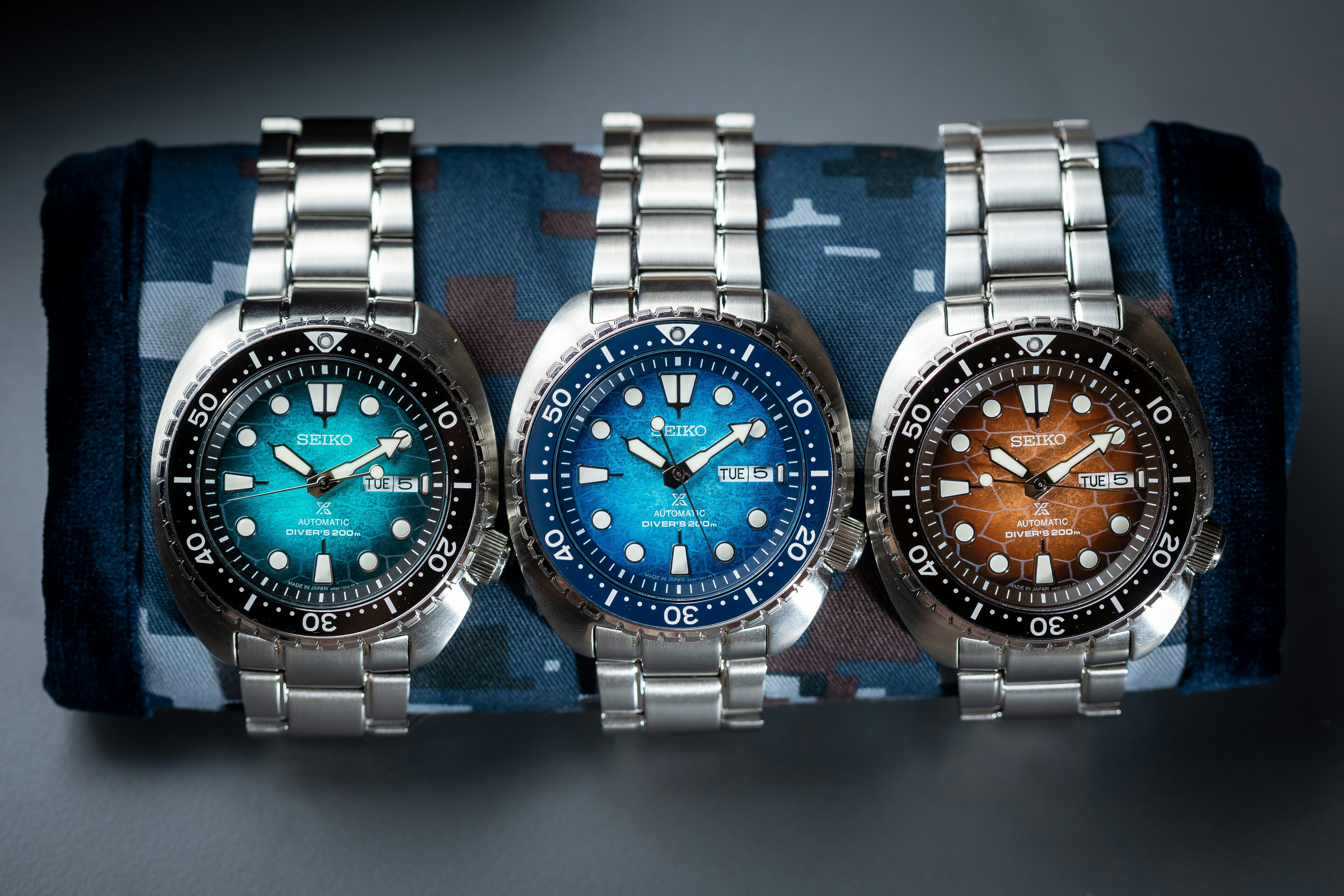 Seiko Turtle Divers: SRPH55, SRPH57, and SRPH59