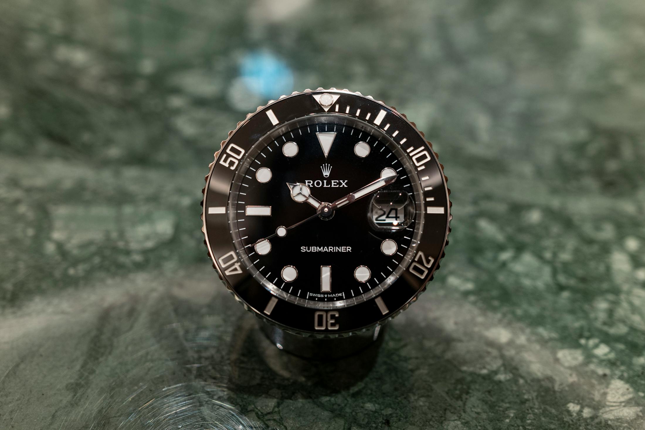Rolex Submariner Desk Clock On Table