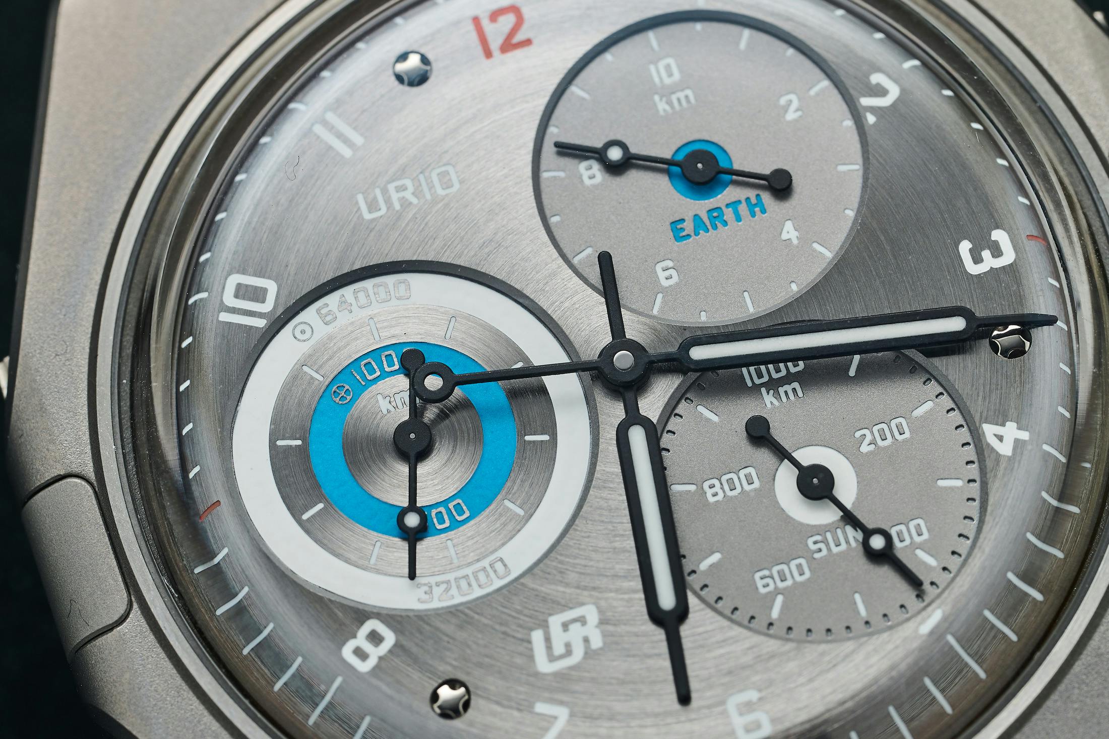 Urwerk Spacemeter UR-10 Dial Closeup of Three Registers