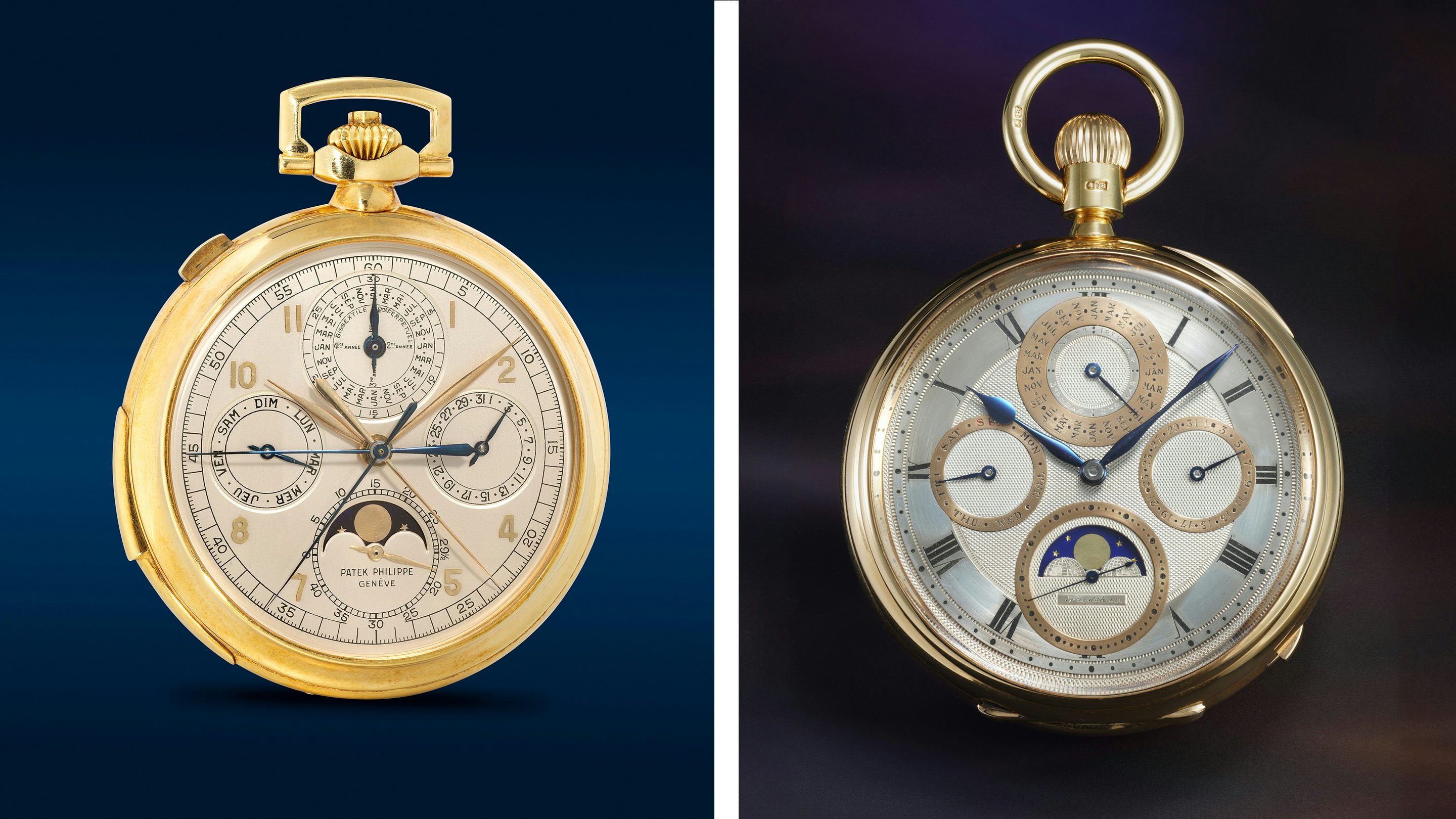 A Patek Philippe Grand Comp double split and a Frodsham clock watch