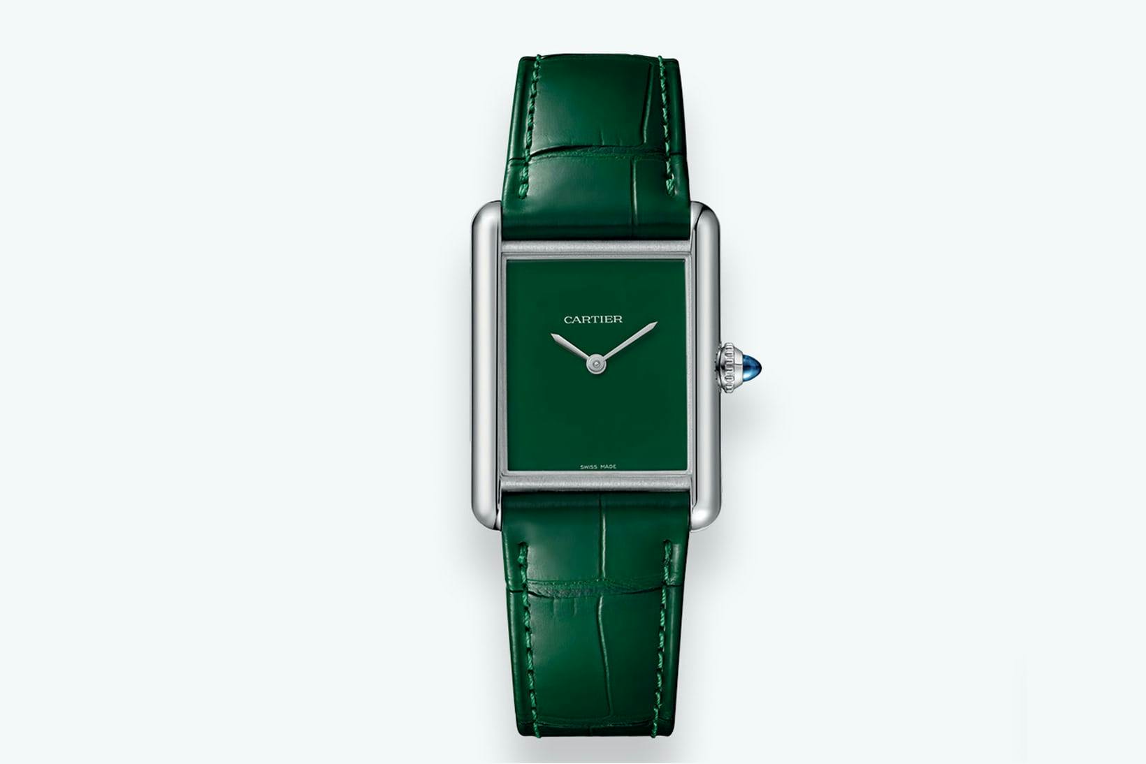 Green Cartier Tank Must watch