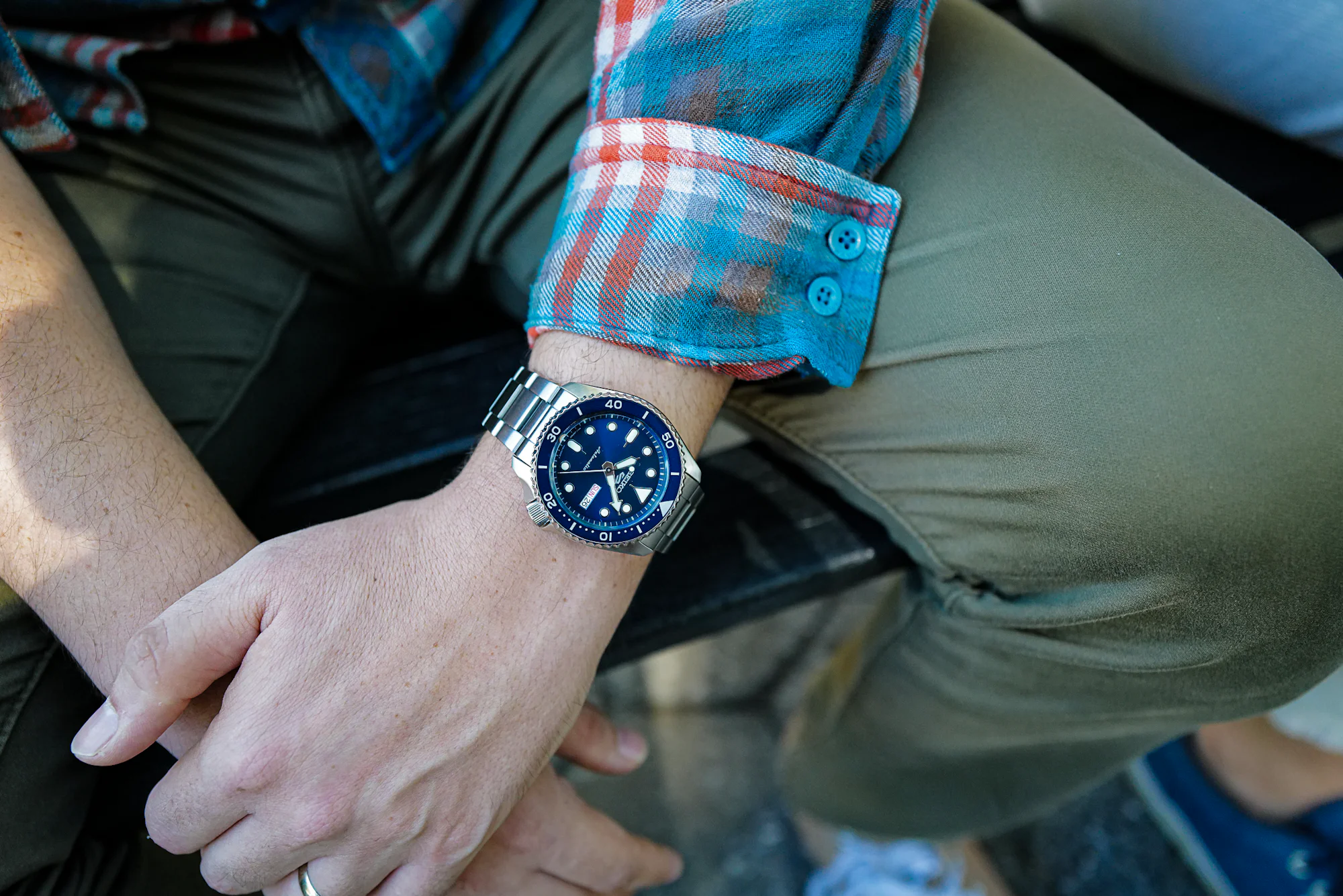 Seiko 5 Sports SRPD87 on wrist