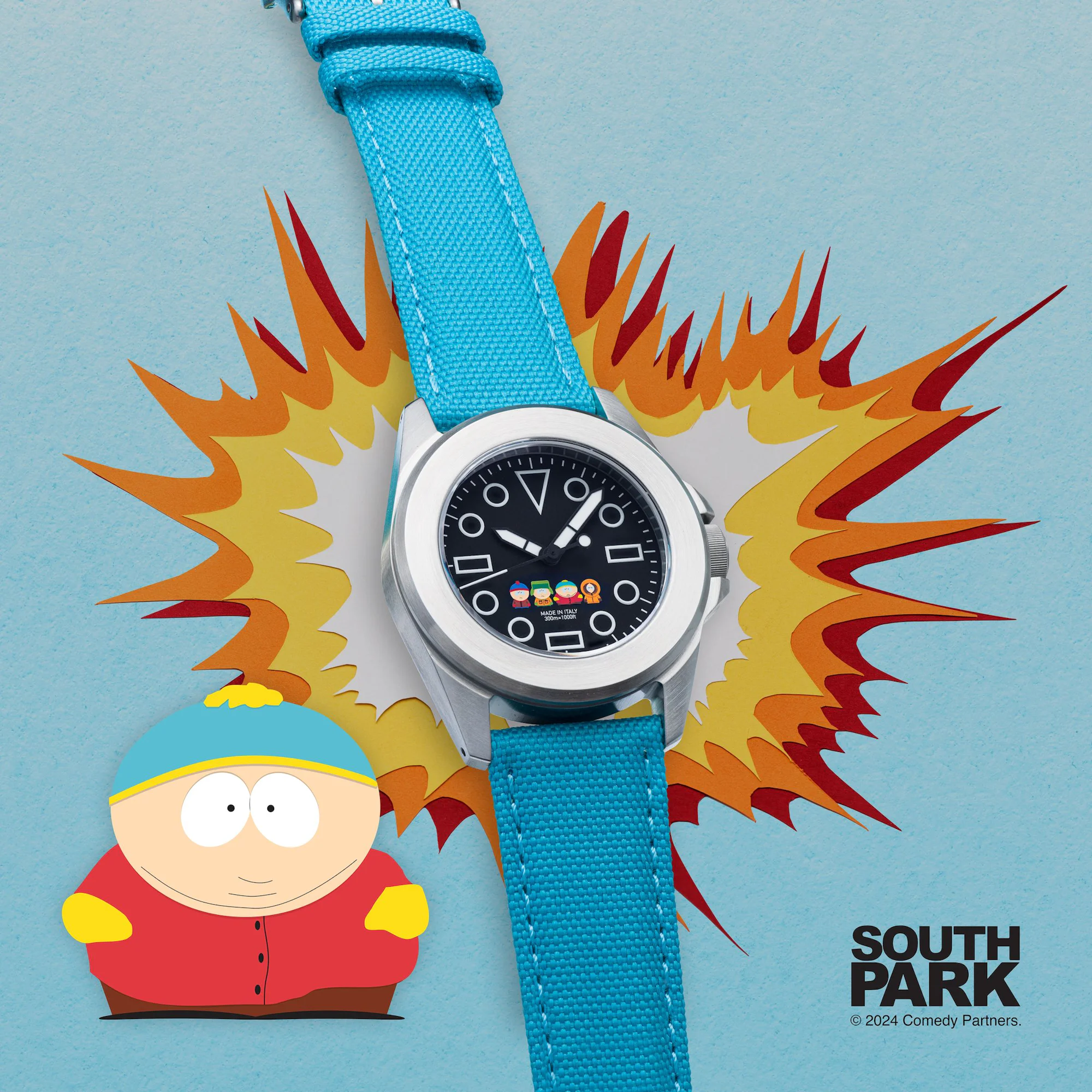 sp on blue strap