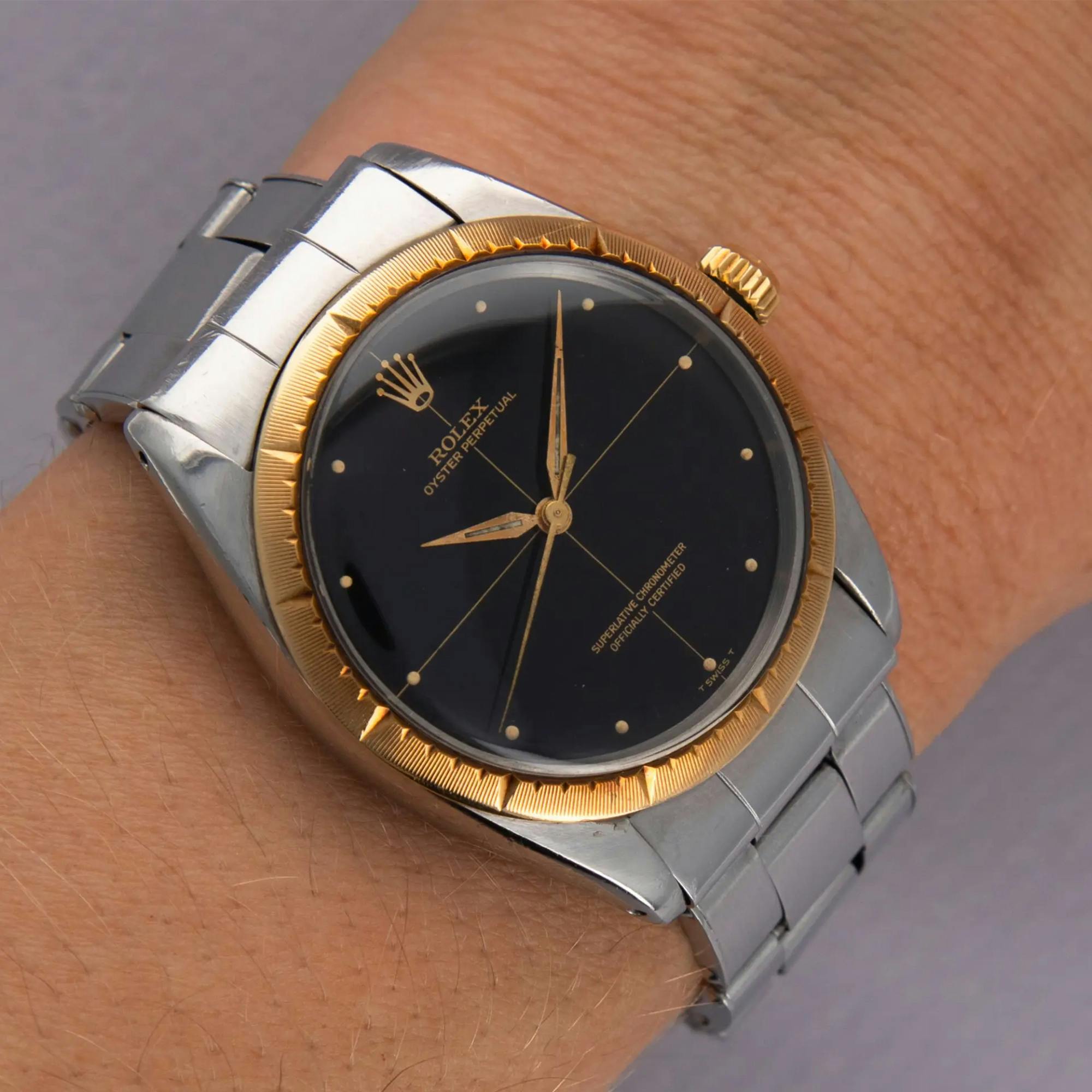 A Rolex Zephyr on the wrist