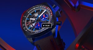 A screenshot of a video of the TAG Heuer Monza review 