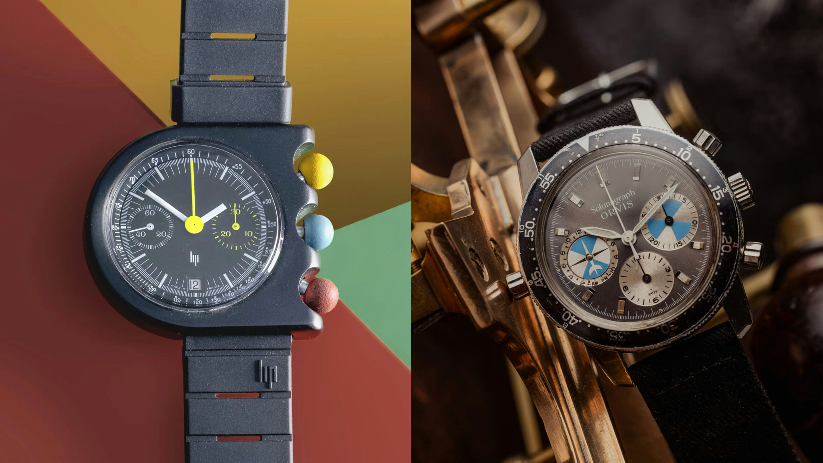 Bring a Loupe: An Orvis Solunagraph, An Omega DeVille Emerald, A Lip Mach 2000 Chronograph, And A Patek Philippe Calatrava