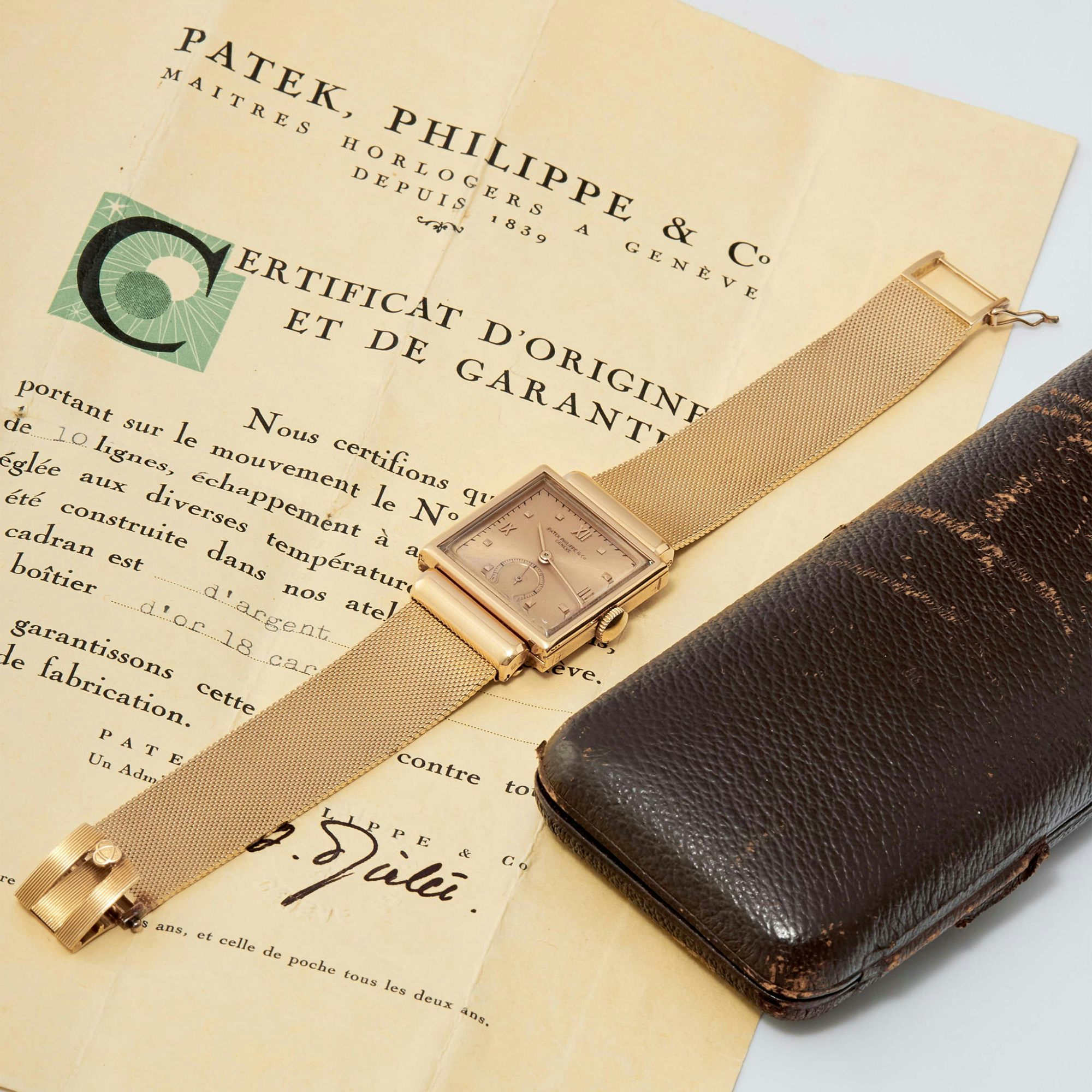 A 1942 Patek ref. 1486 in rose gold box and papers