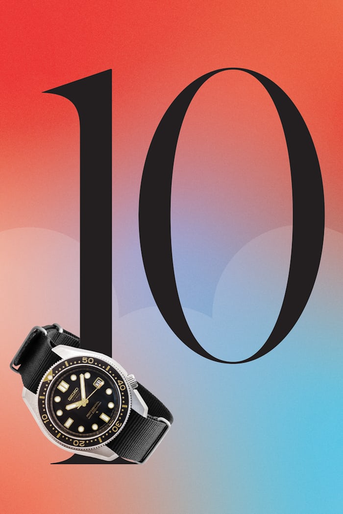 The number 10 and a seiko watch
