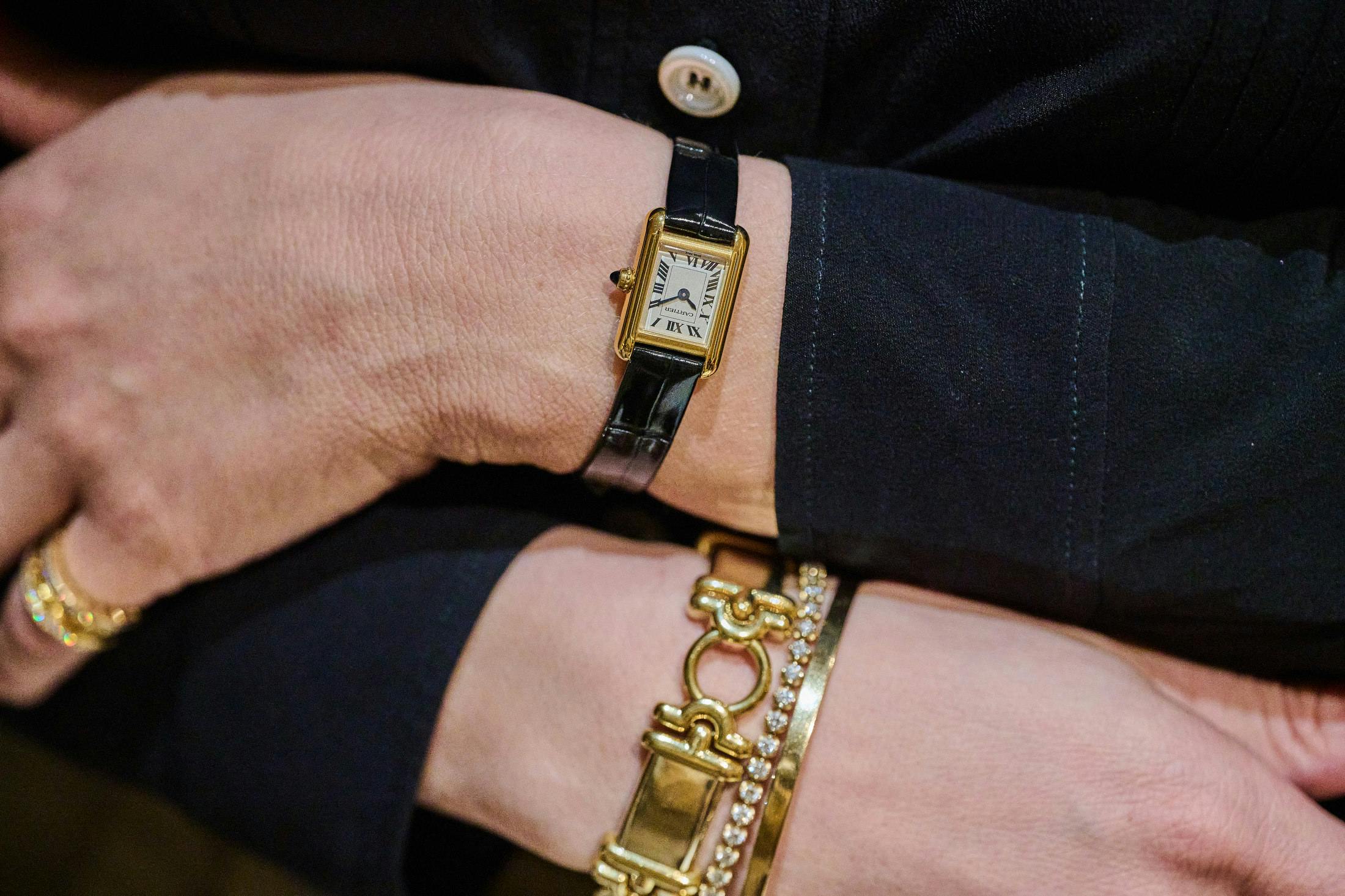 Tank mini on Malaika's wrist 
