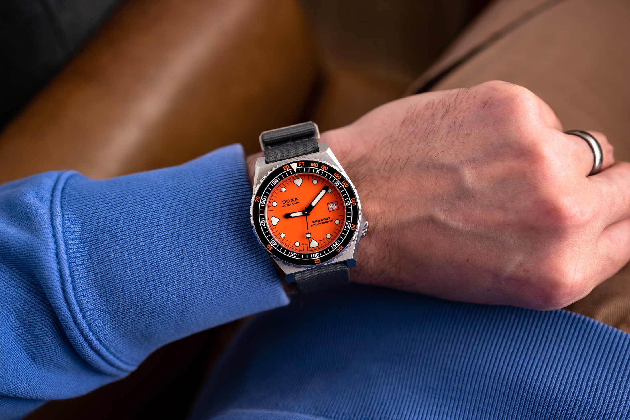 The 600T Professional on a NATO on the author's wrist. 