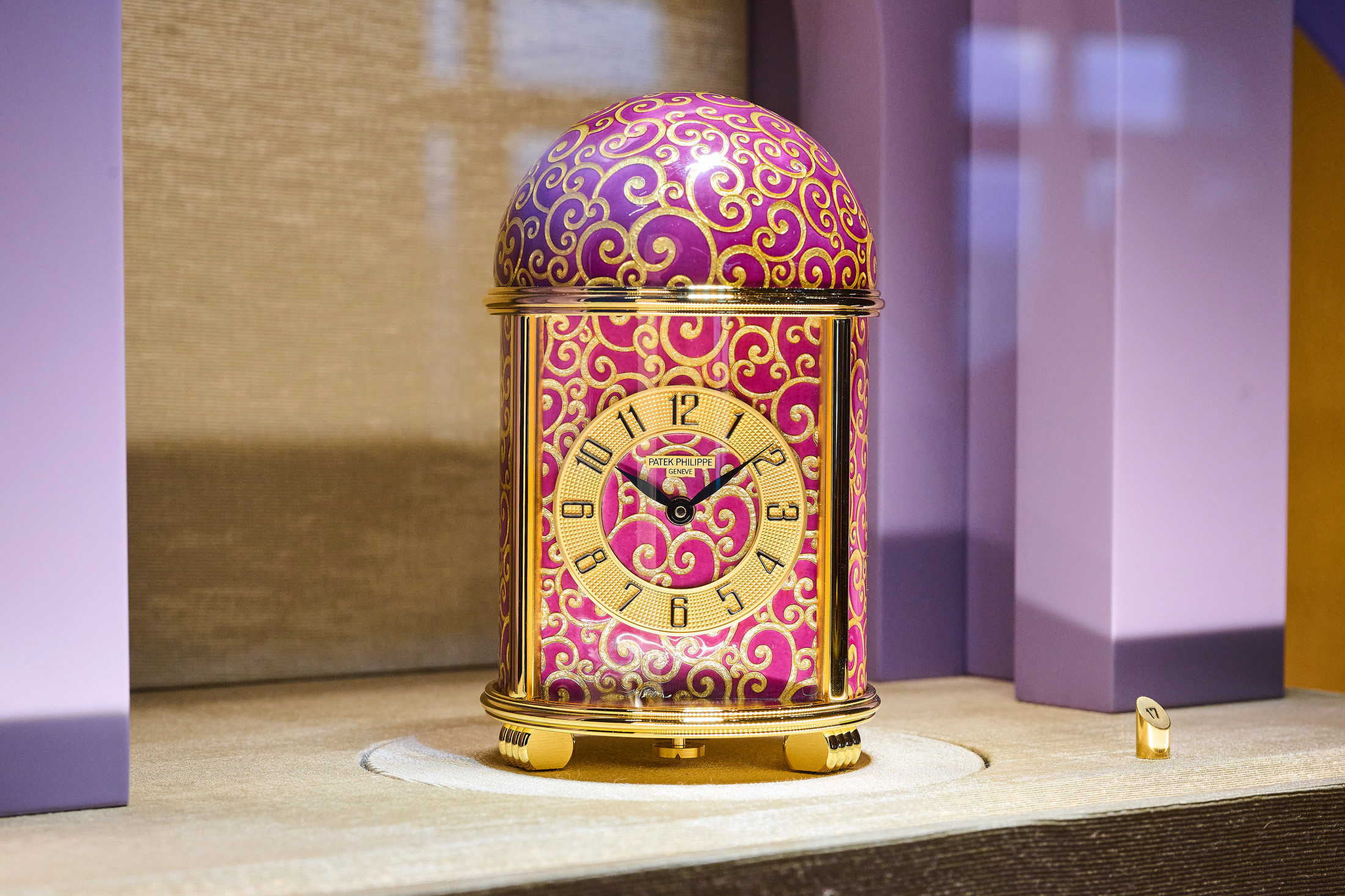 Patek Philippe ref. 10044m-001 "Gilded volutes on a purple ground" 