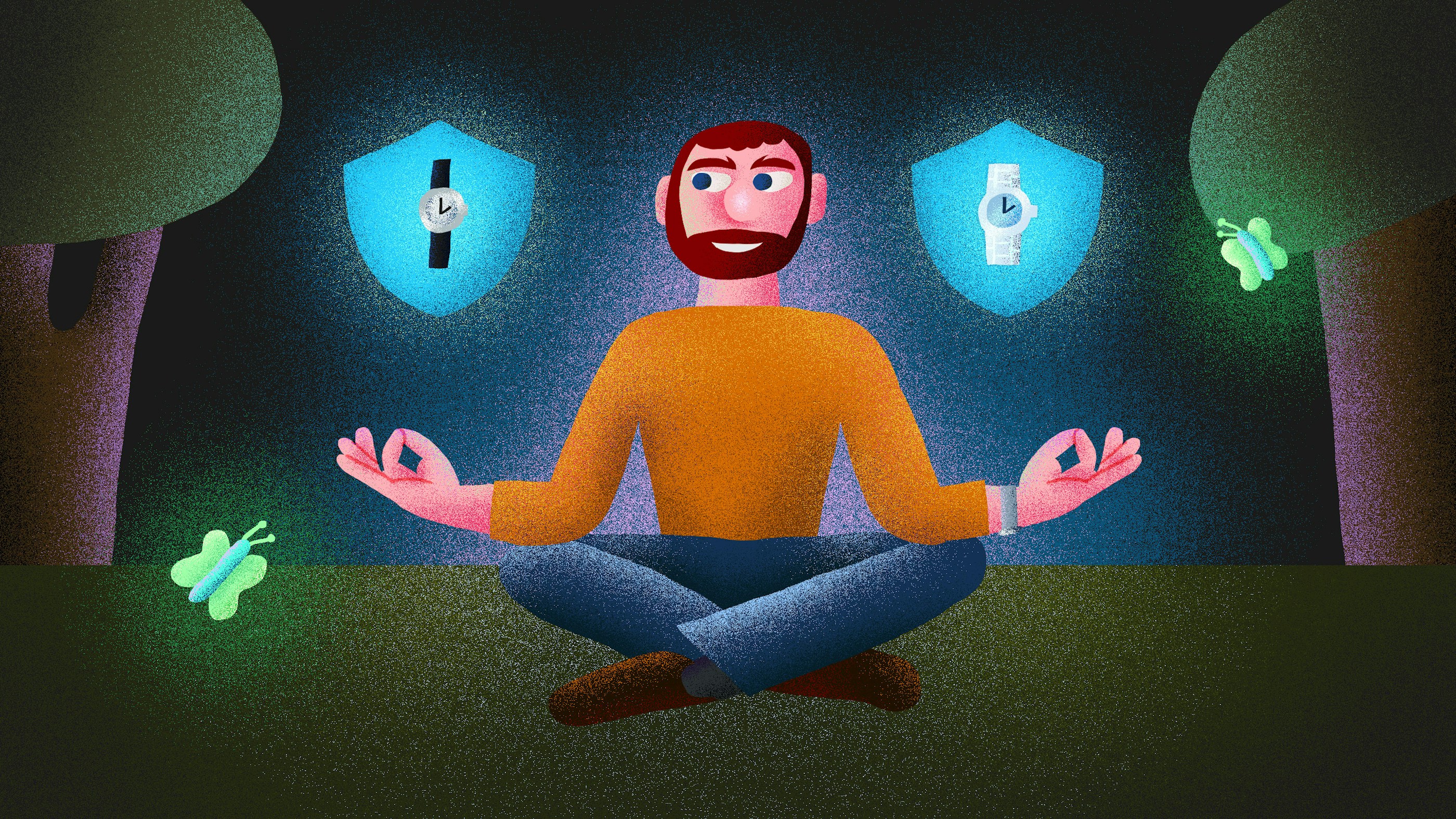 illustration of a man meditating 