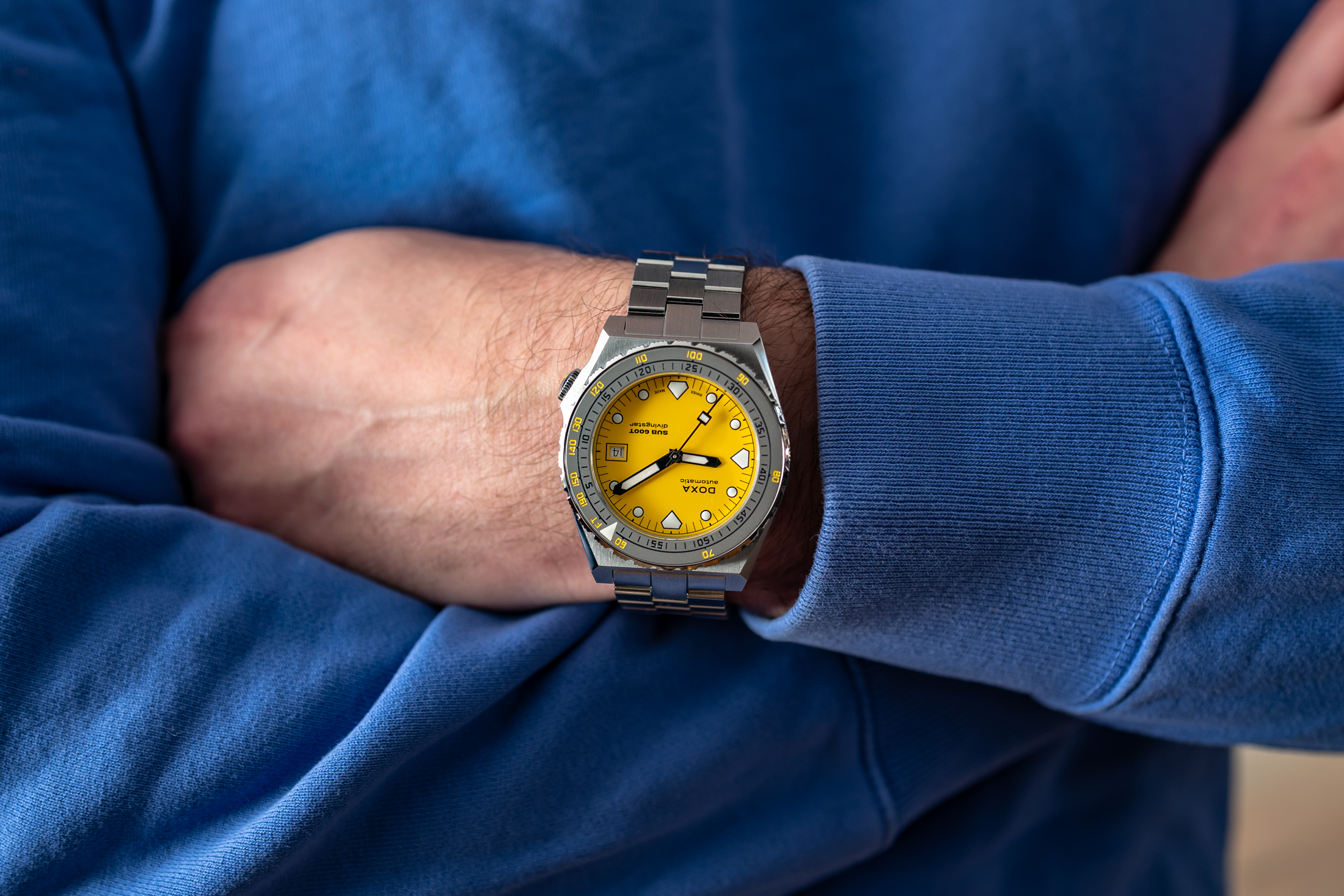 The Sub 600T Divingstar opn the author's wrist. 