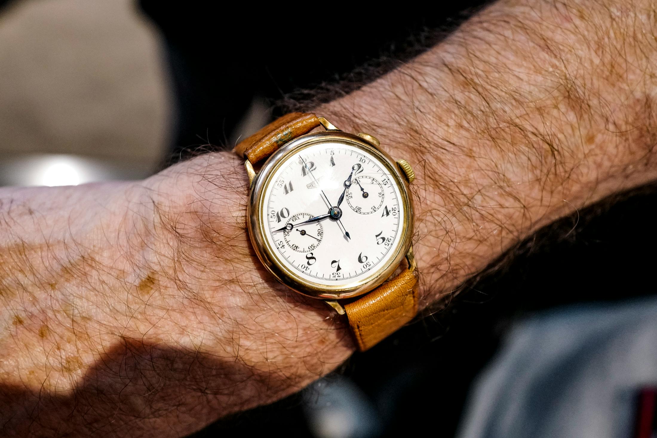 A Heuer chronograph.