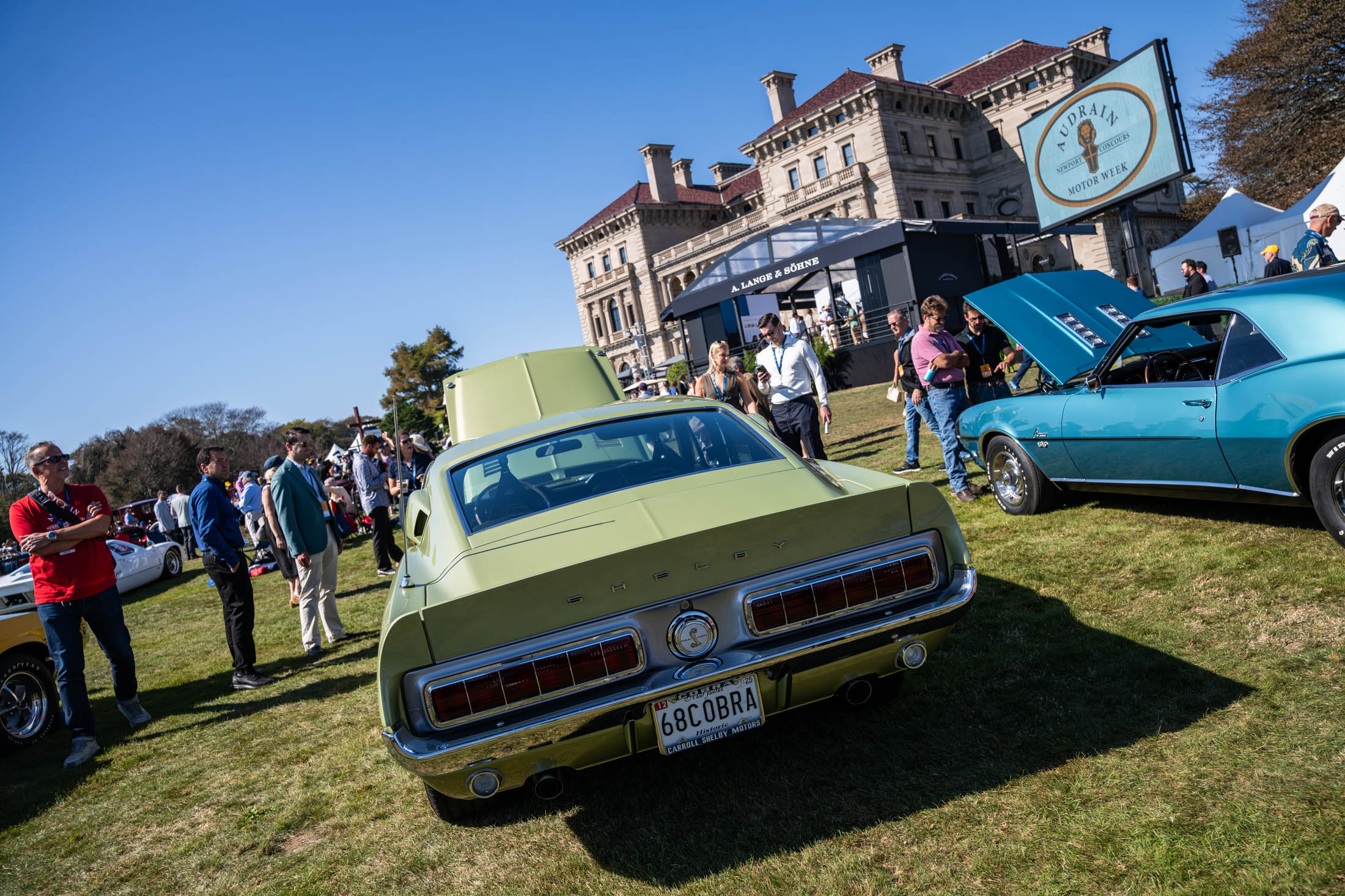 Back of car in front of breakers mansion