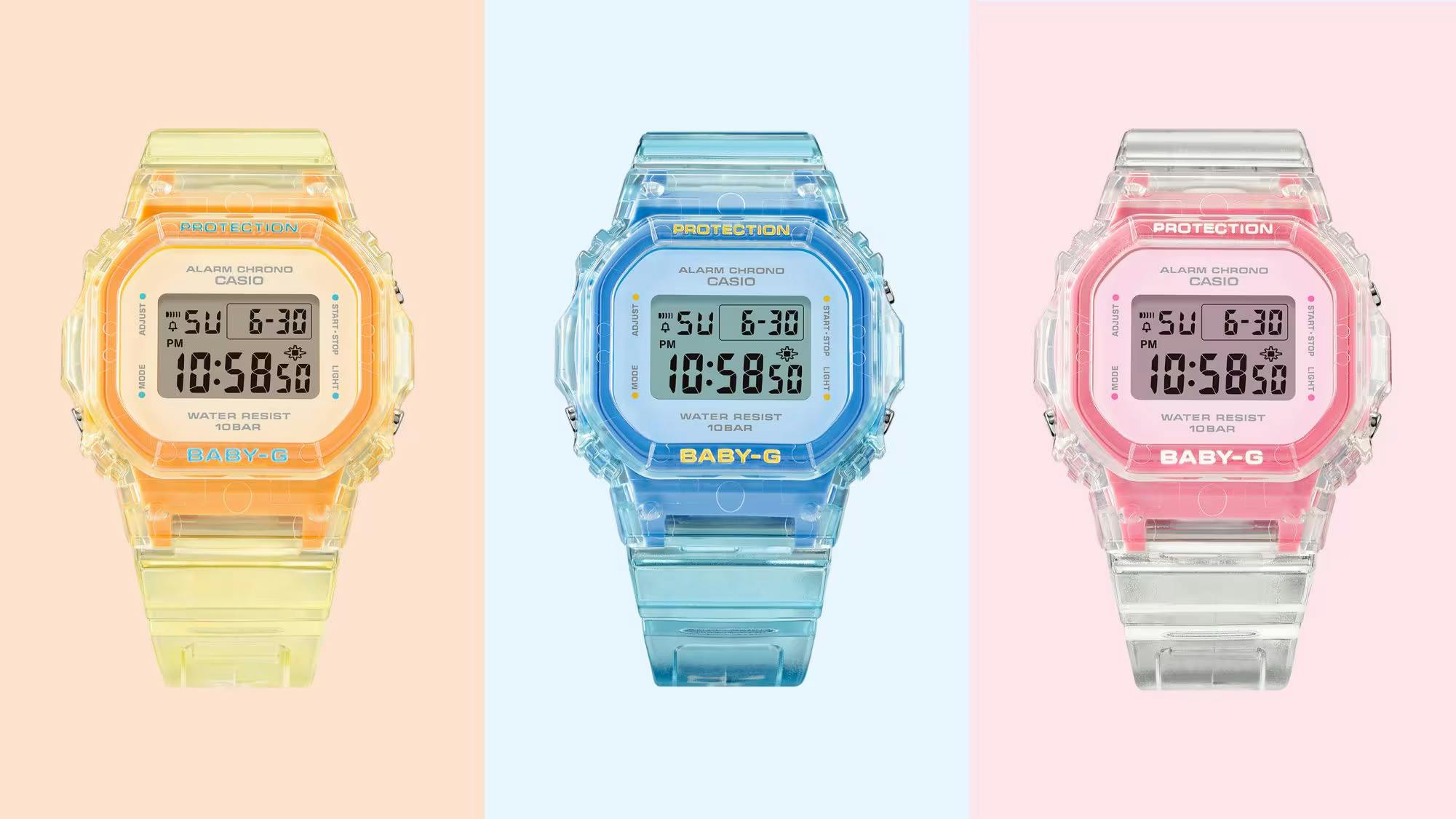 Baby G trio of jelly watches 