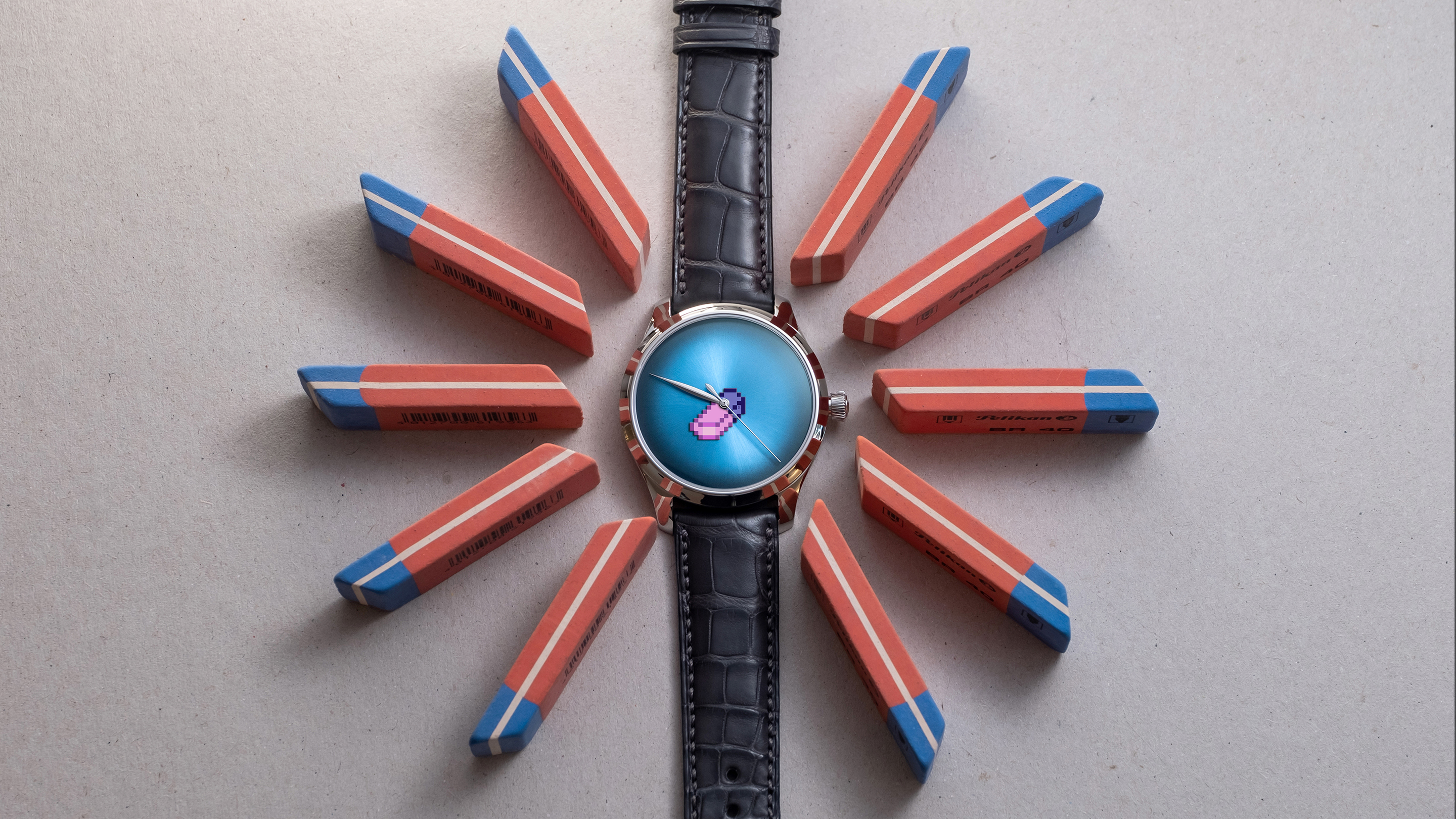 Introducing Moser s New Pixelated Eraser That Tells Time Hodinkee