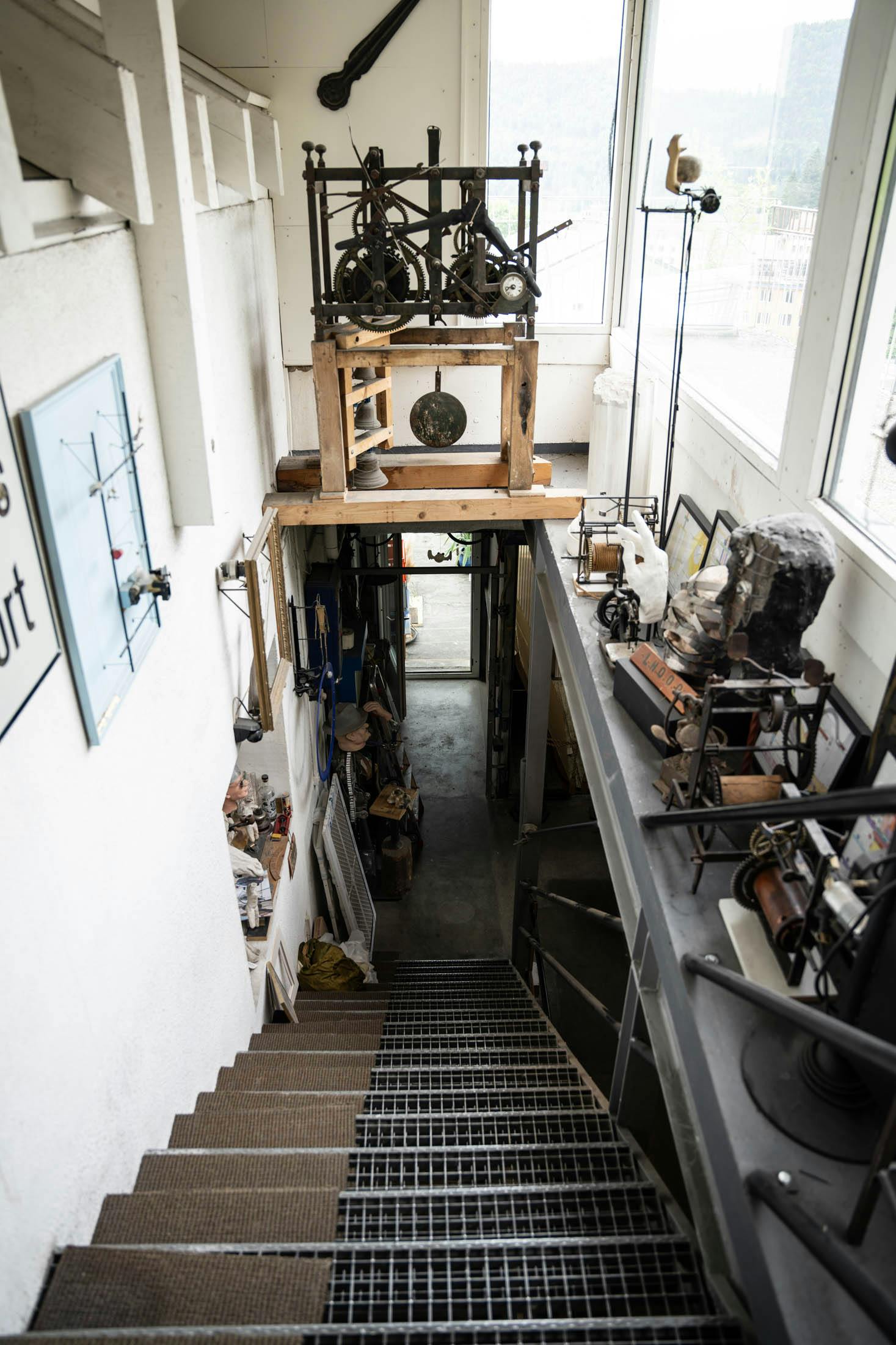 Staircase downwards from attic