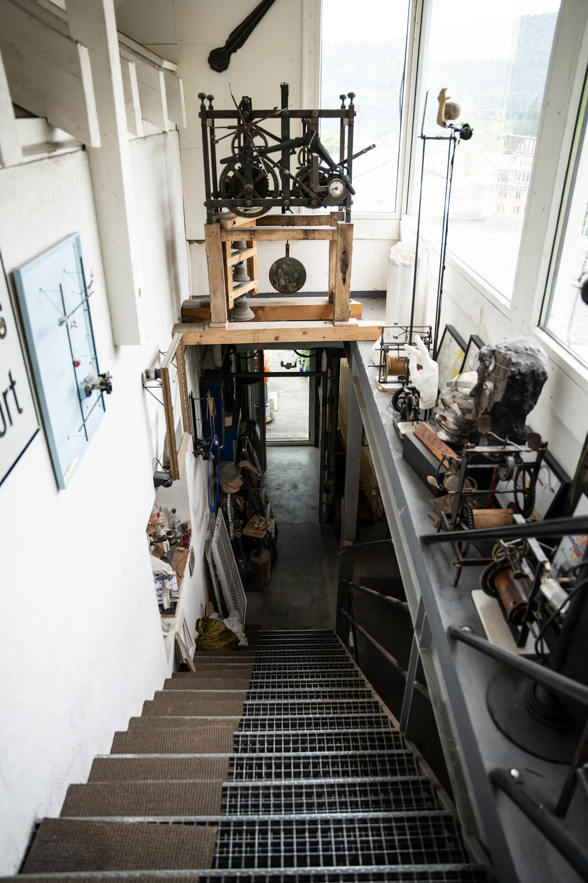 Staircase downwards from attic