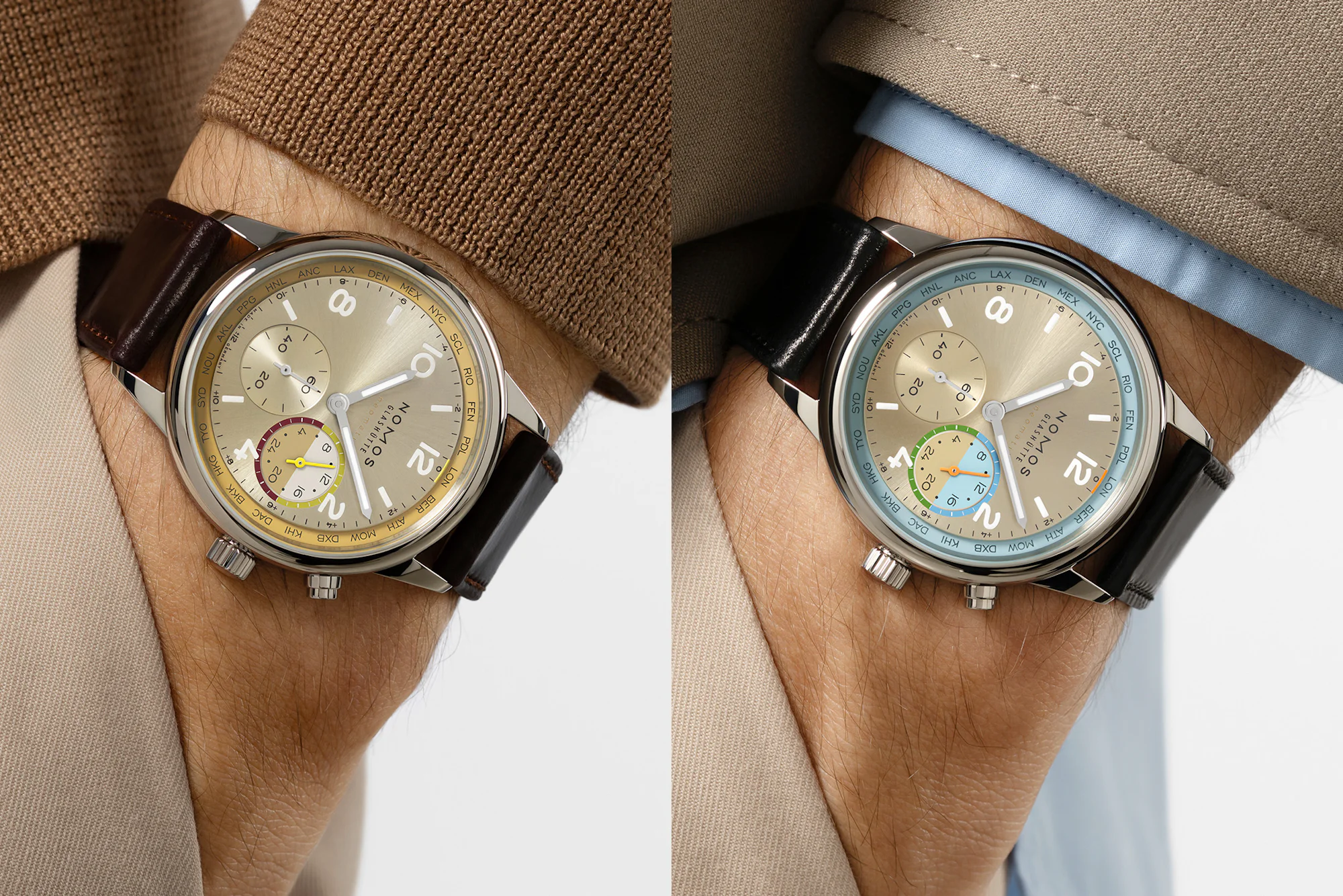 Nomos Club Sport Neomatic Worldtimer 'Roam' And 'Reverie'