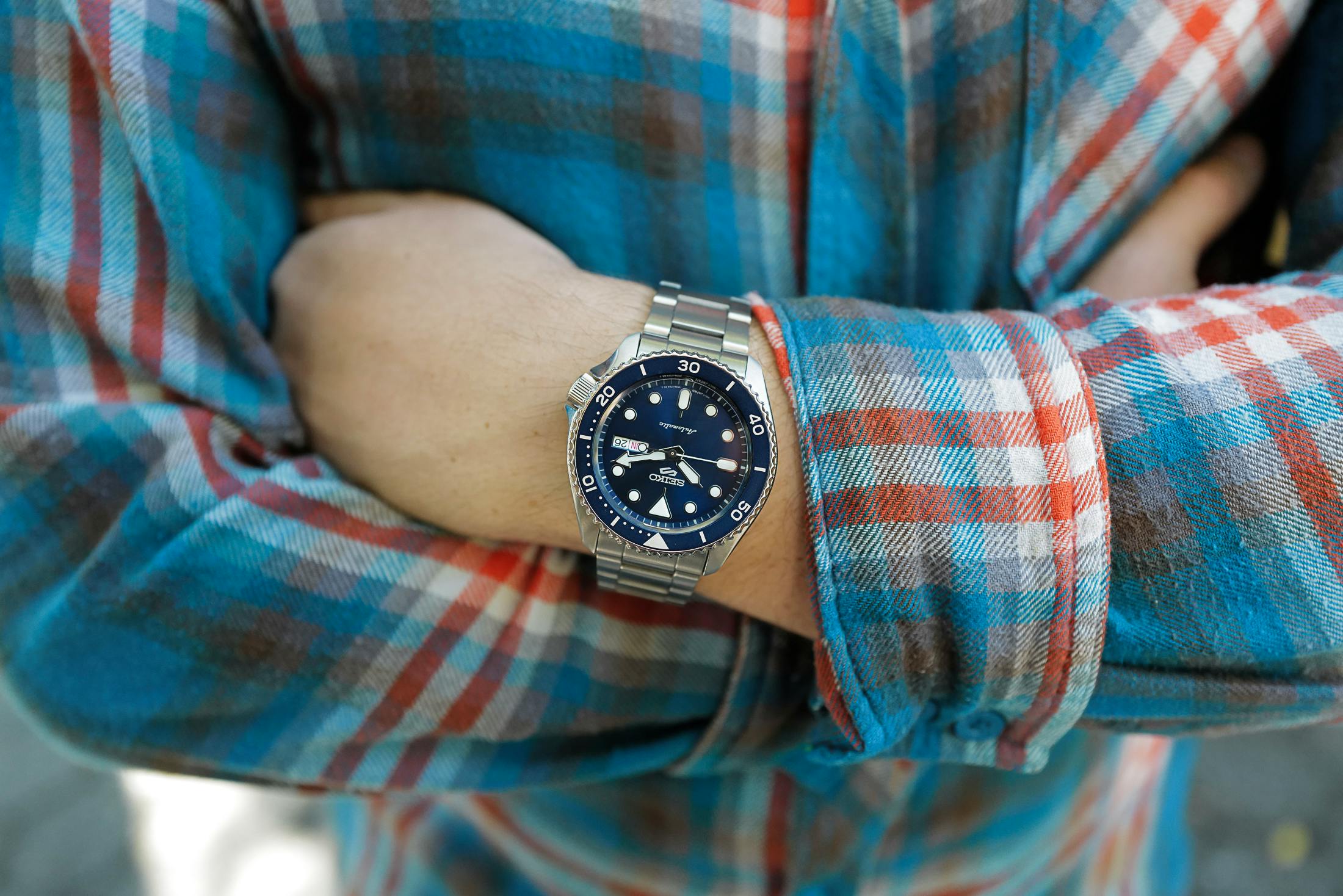 Seiko 5 Sports SRPD87 on wrist