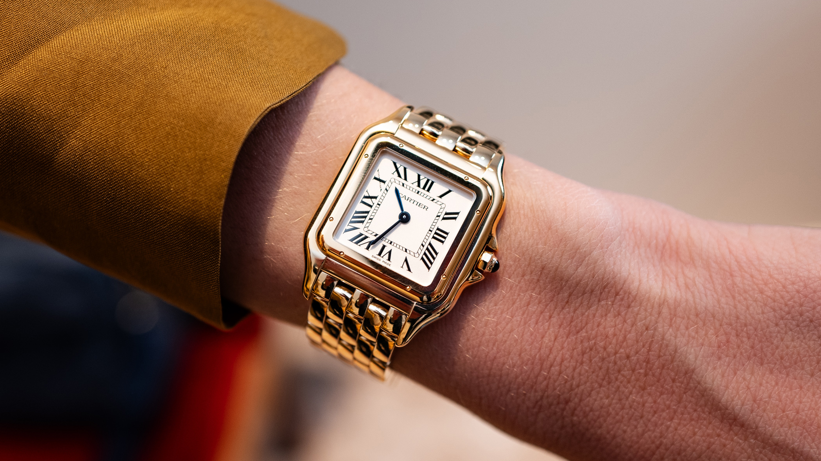 Cartier panthere gold watch for ladies sale