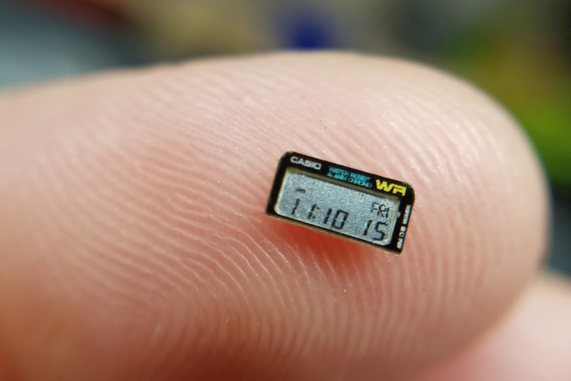 Tiny digital dial of a tiny Casio