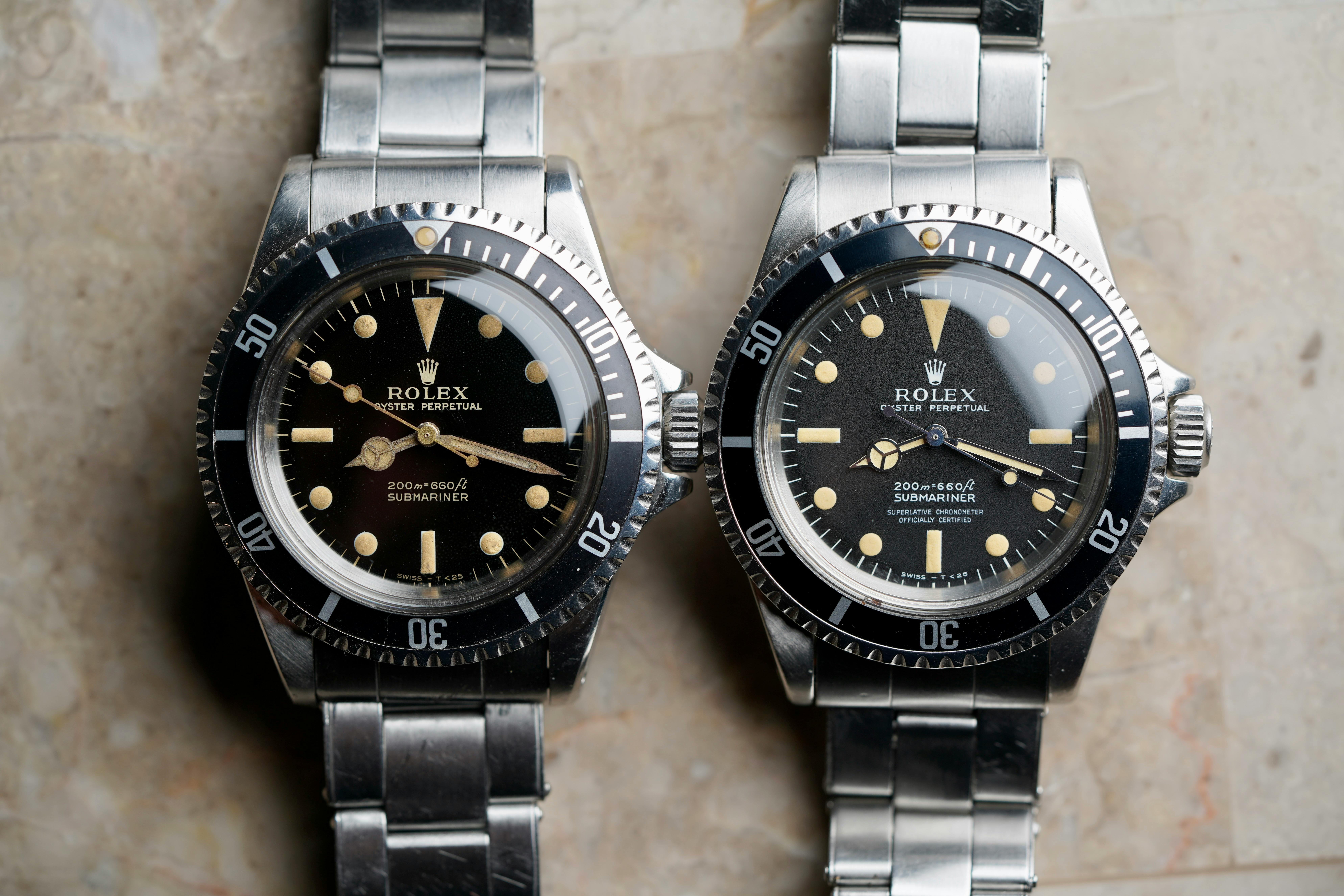 rolex submariner 5513 and 5512 