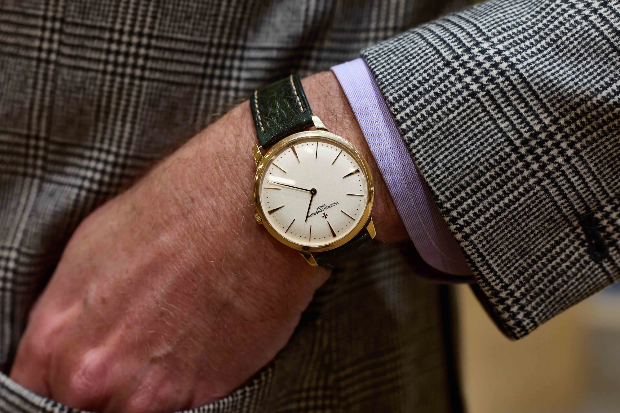 Paired with a Vacheron Constantin Patrimony in pink gold