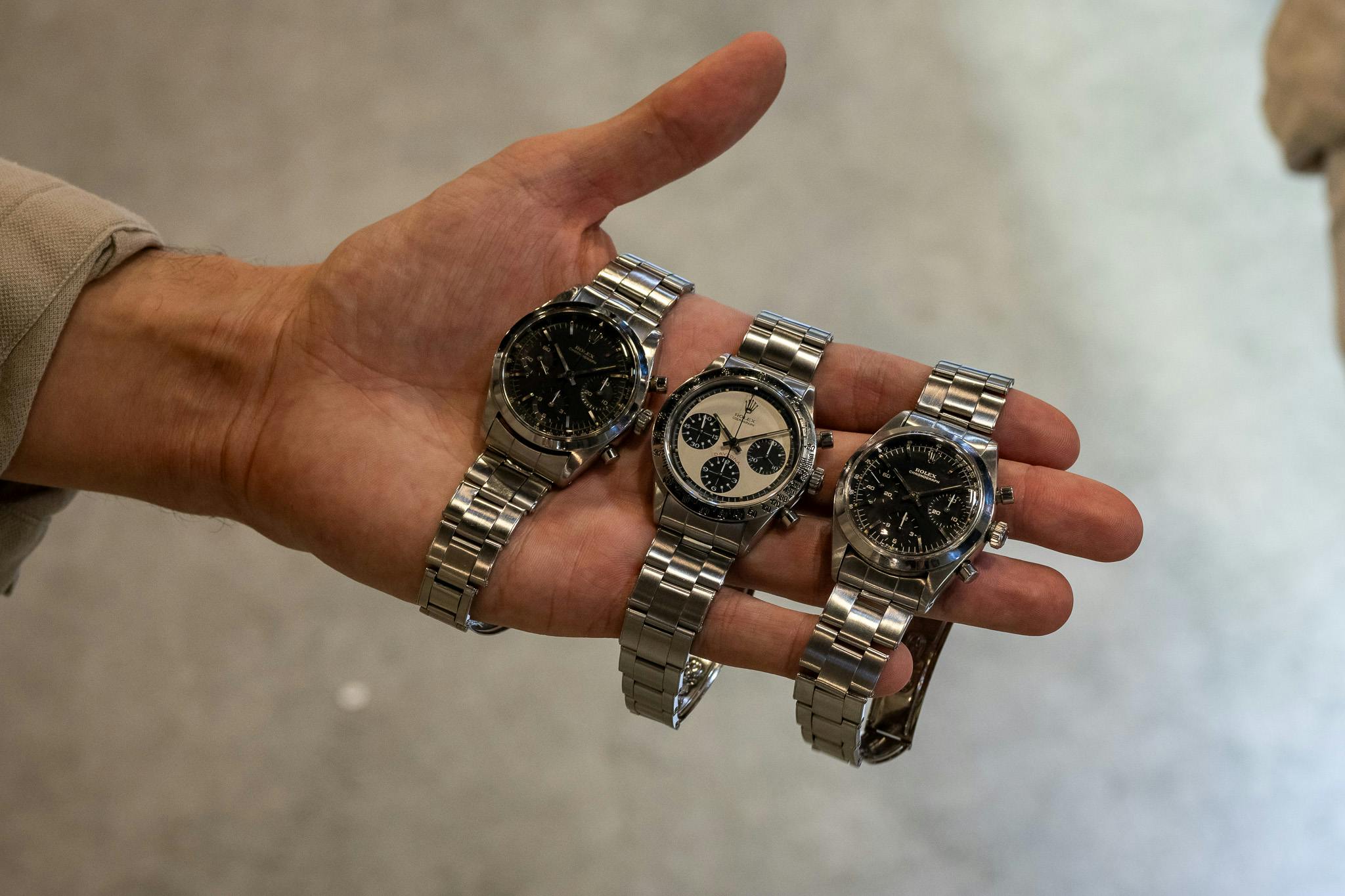 three vintage rolex daytonas