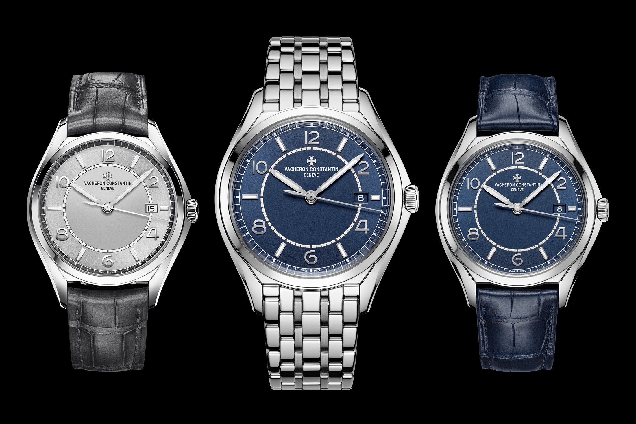 All three iterations of the Vacheron Constantin Fiftysix. 