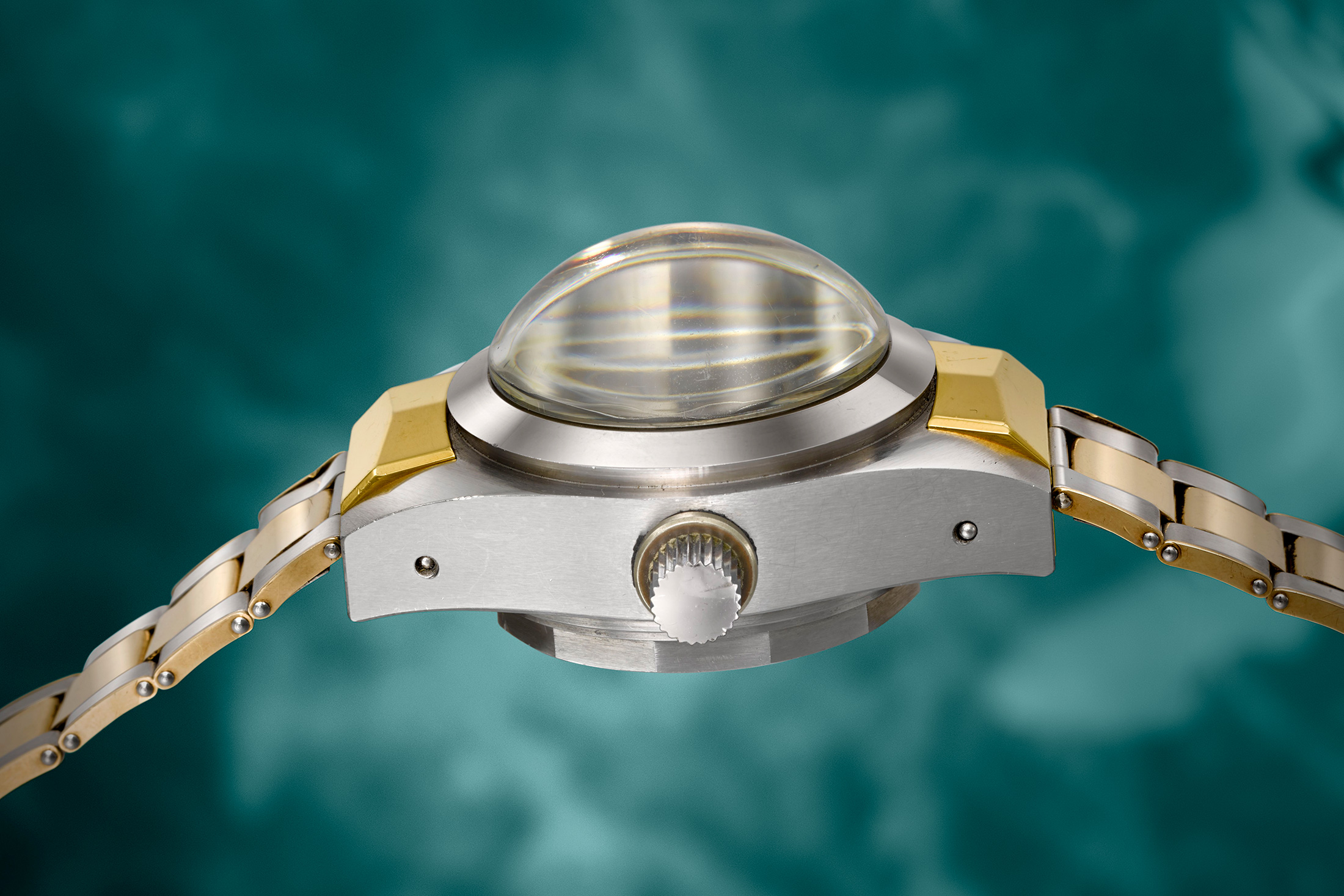 Profile view of the Rolex Deep Sea Special No. 1 being offered by Christie’s this fall. Note, this is as thin as Deep Sea Special’s get.