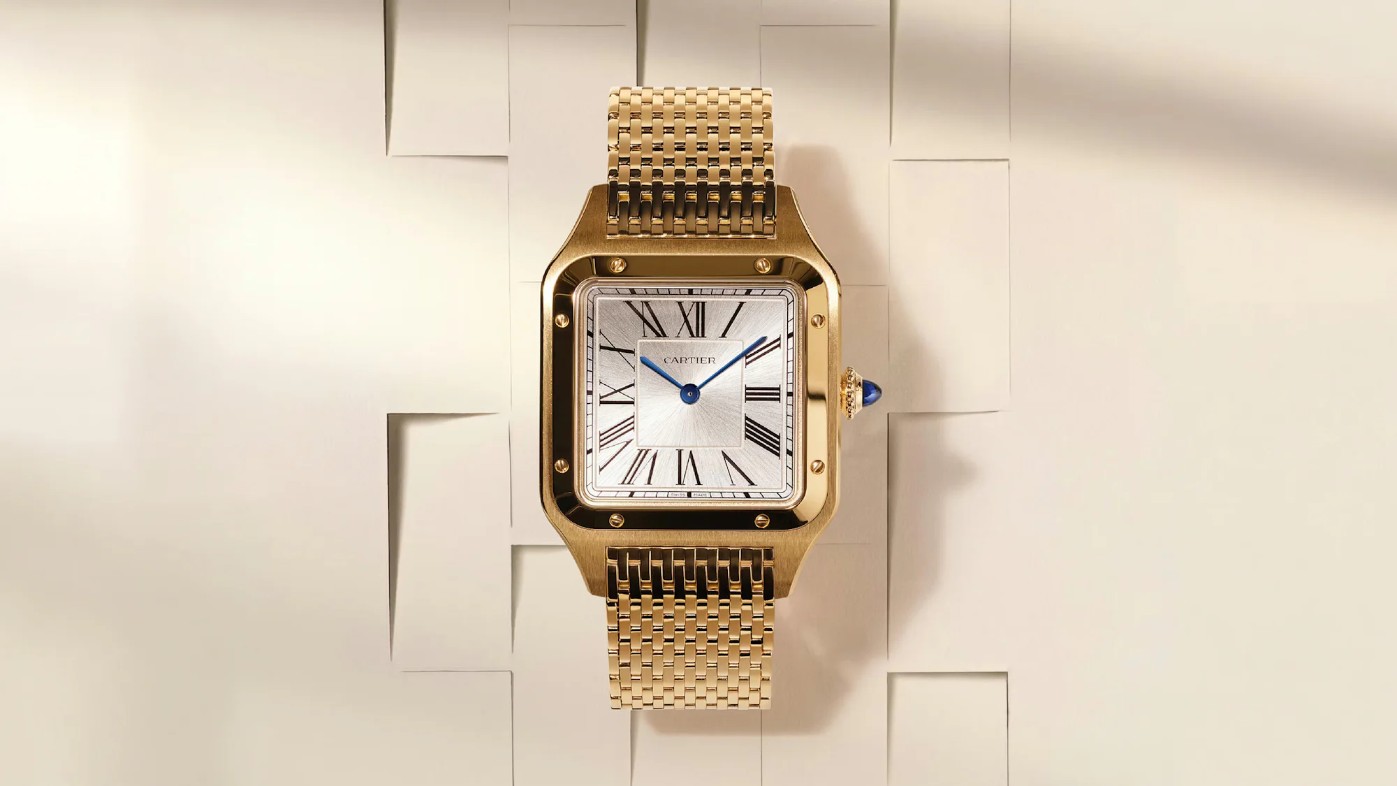 Introducing: The New Cartier Santos-Dumont Brings An Elegant Metal Bracelet And Obsidian Stone Dial To The Collection