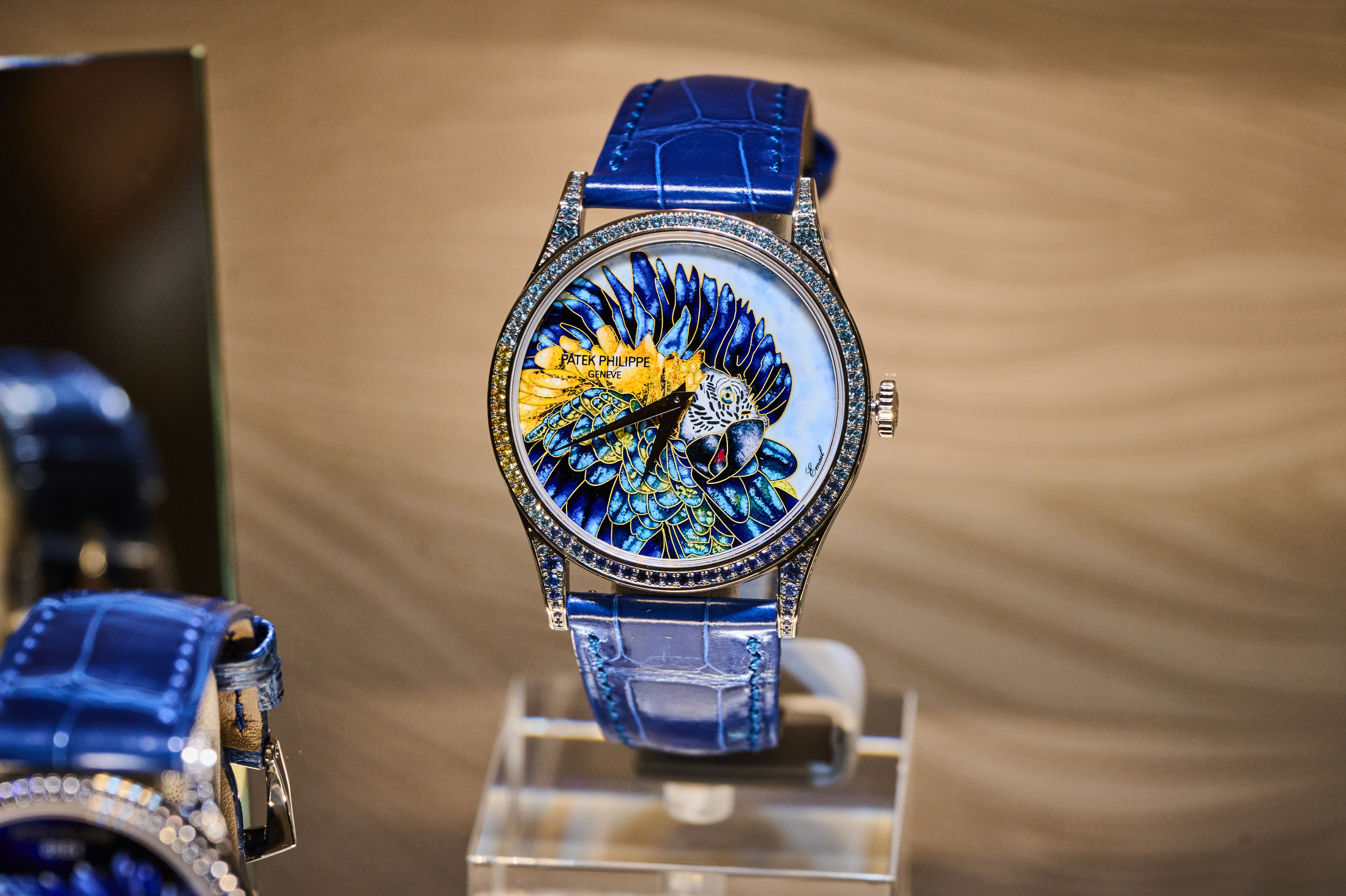 Patek Philippe ref. 5077/212G-001 "Macaw on a blue ground"