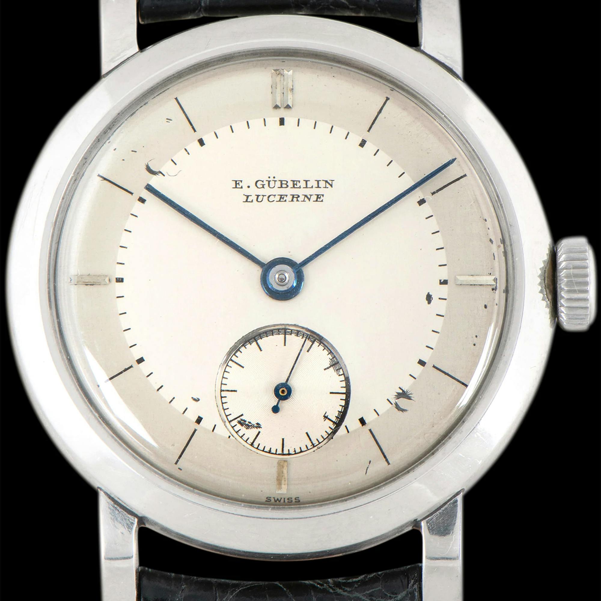 1950s Gübelin Dress Watch In Stainless Steel