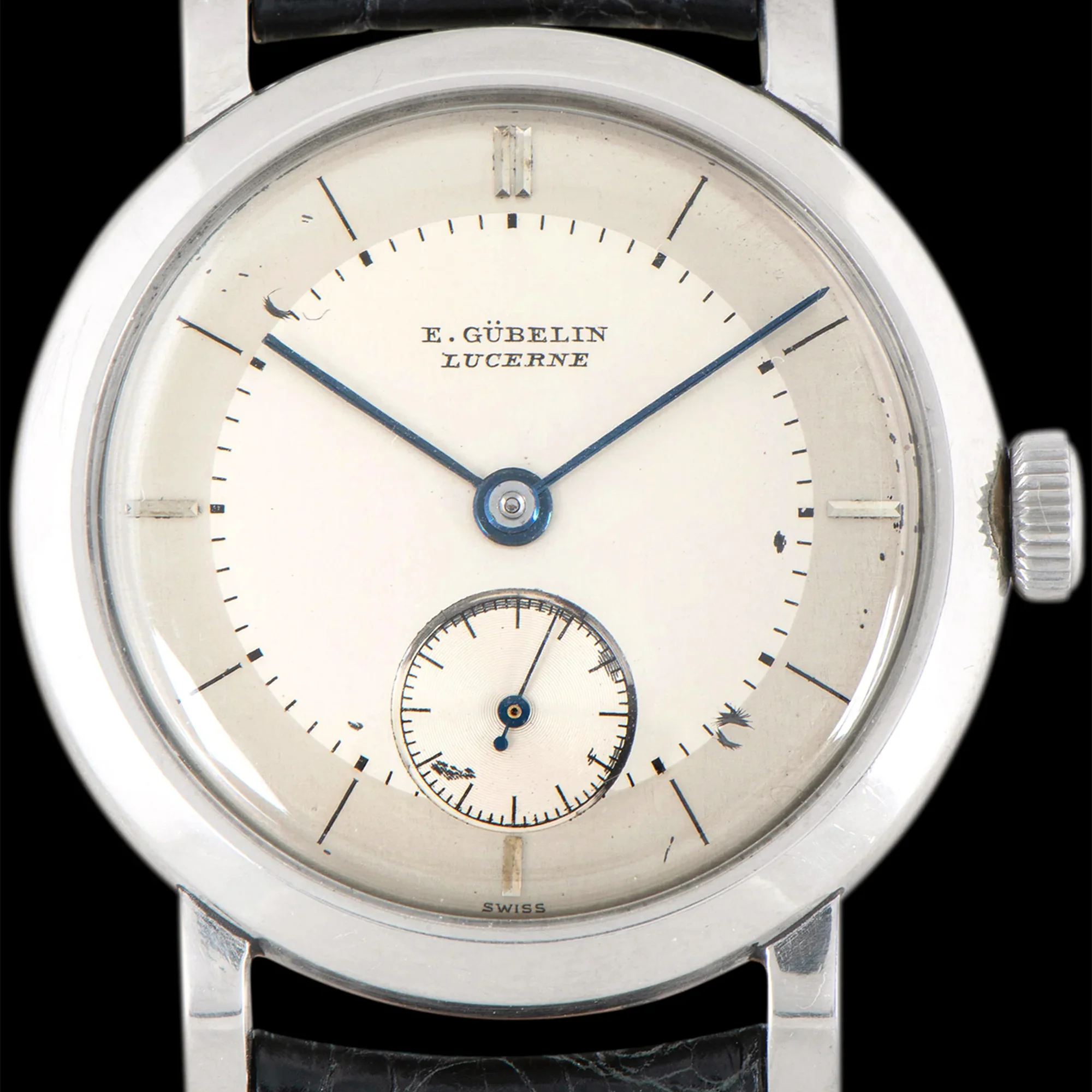 1950s Gübelin Dress Watch In Stainless Steel