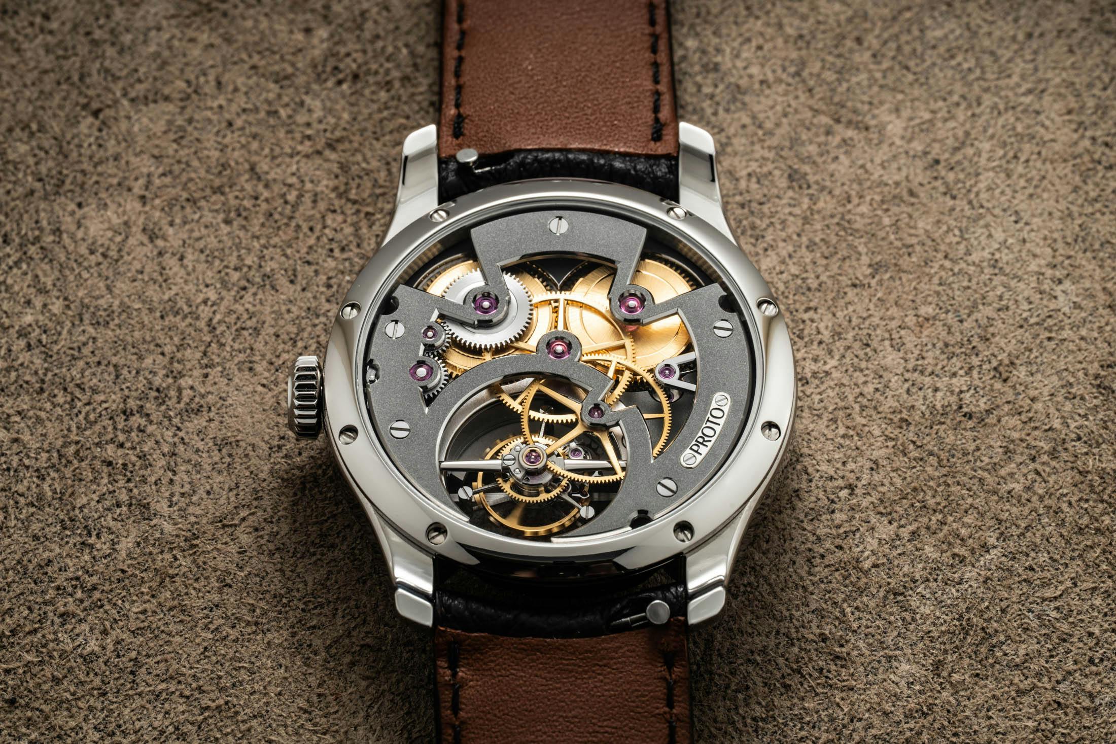 Sylvain Pinaud Tourbillon Titanium Movement Flat Shot